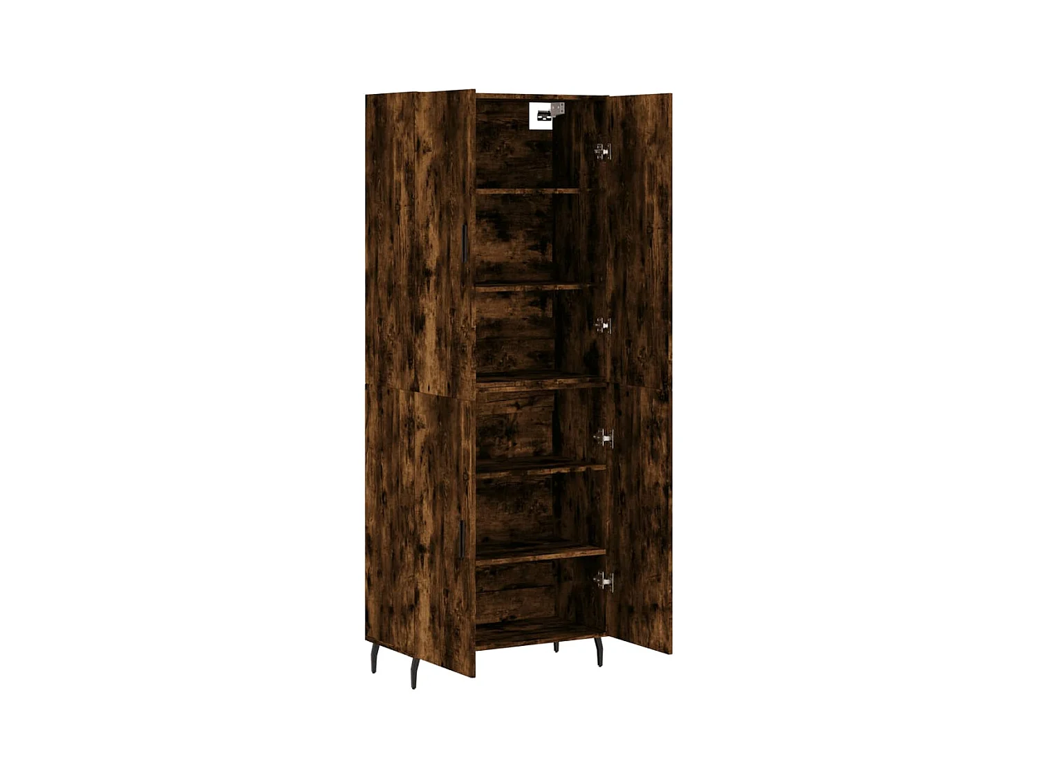 Buffet haut Chêne fumé 69,5x34x180 cm Bois d'ingénierie