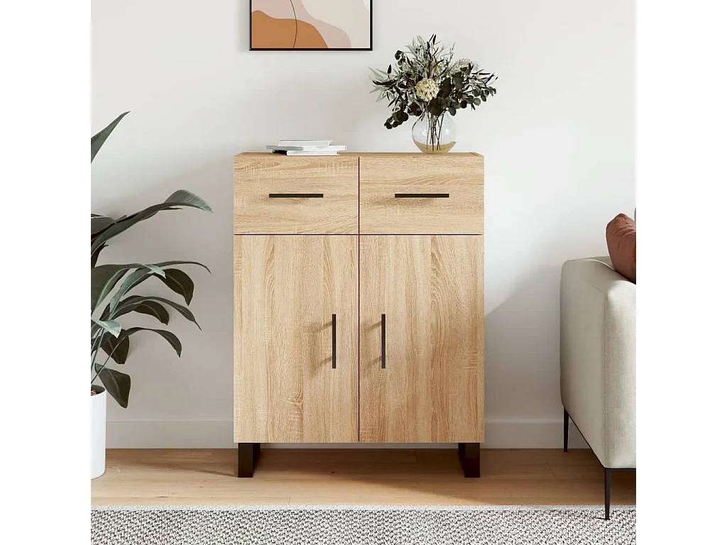Buffet chêne sonoma 69,5x34x90 cm bois d'ingénierie