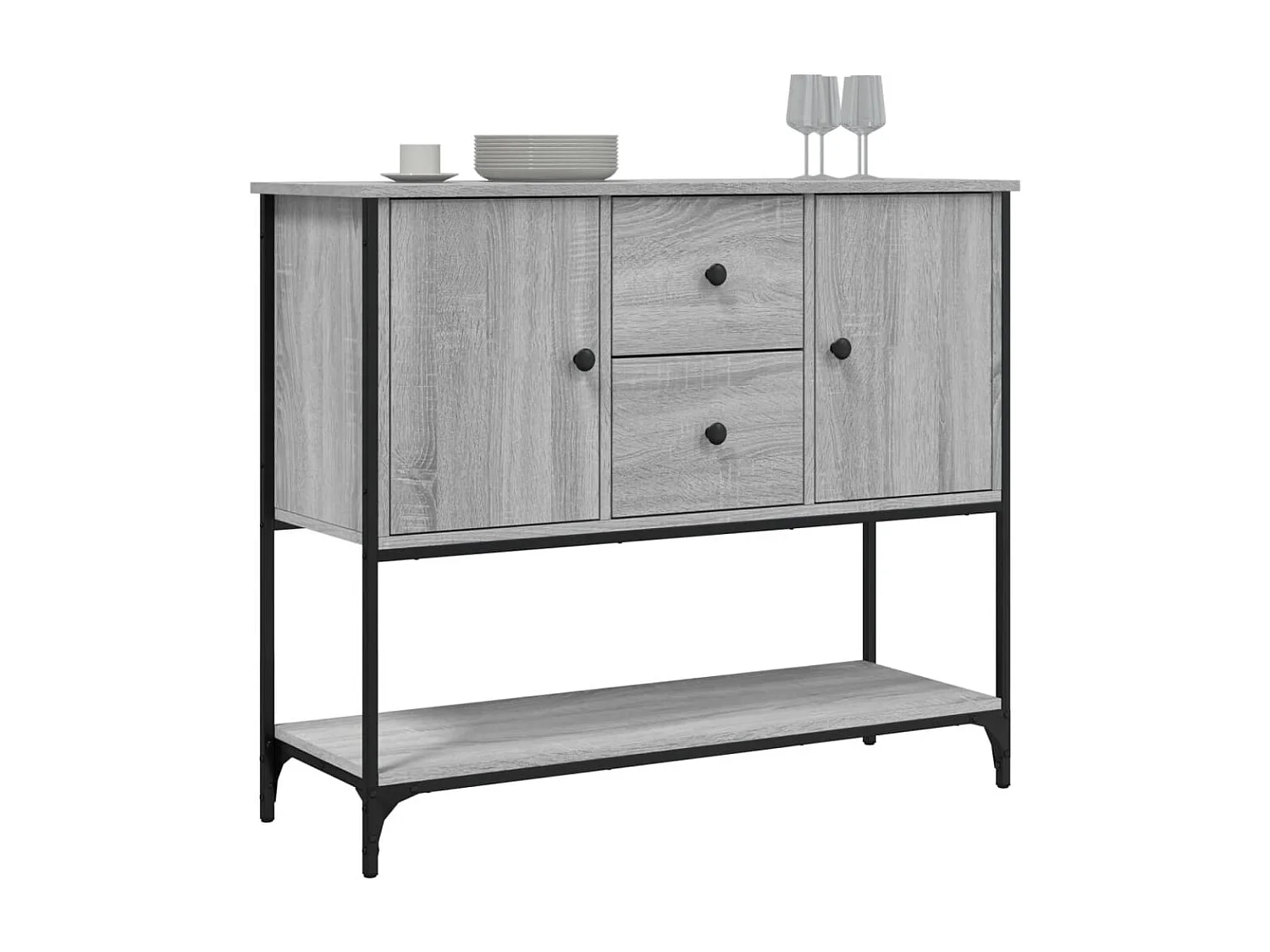 Credenza Sonoma grigia 100x36x85 cm in legno ingegnerizzato