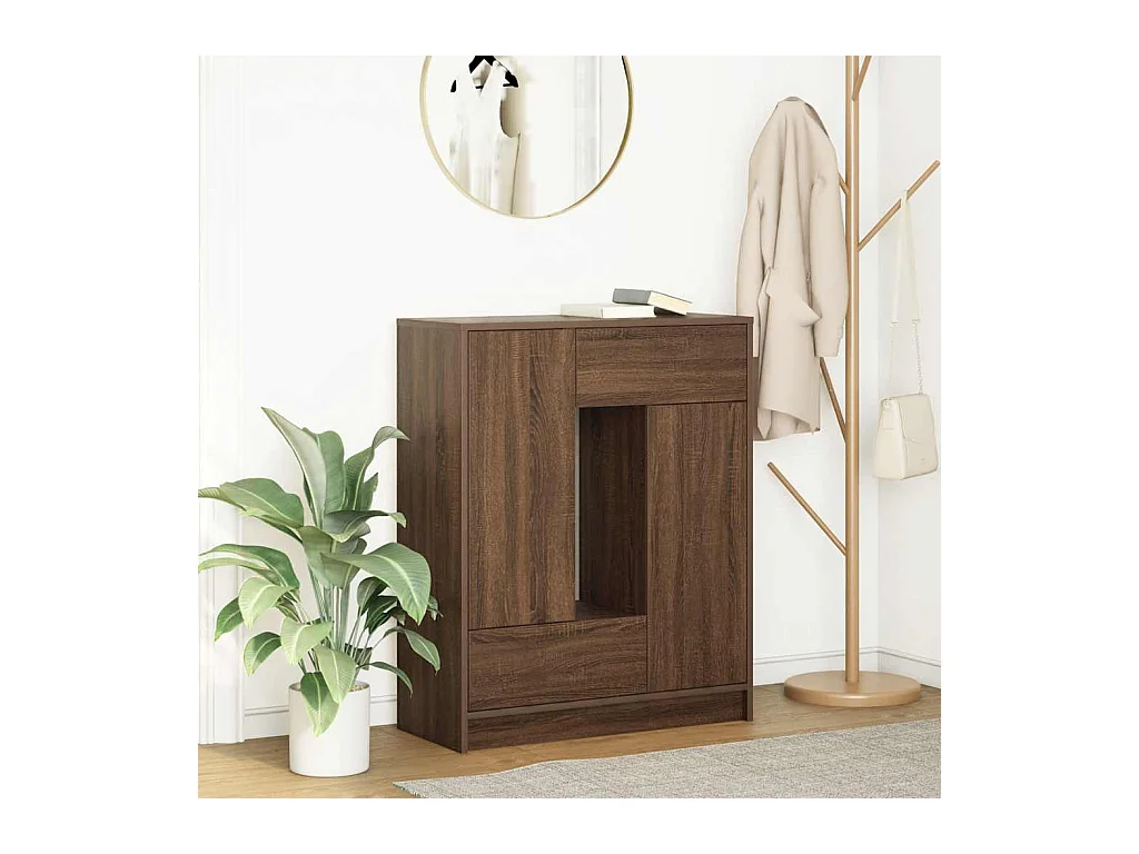 Buffet avec tiroirs et portes chêne marron 73x31x90 cm