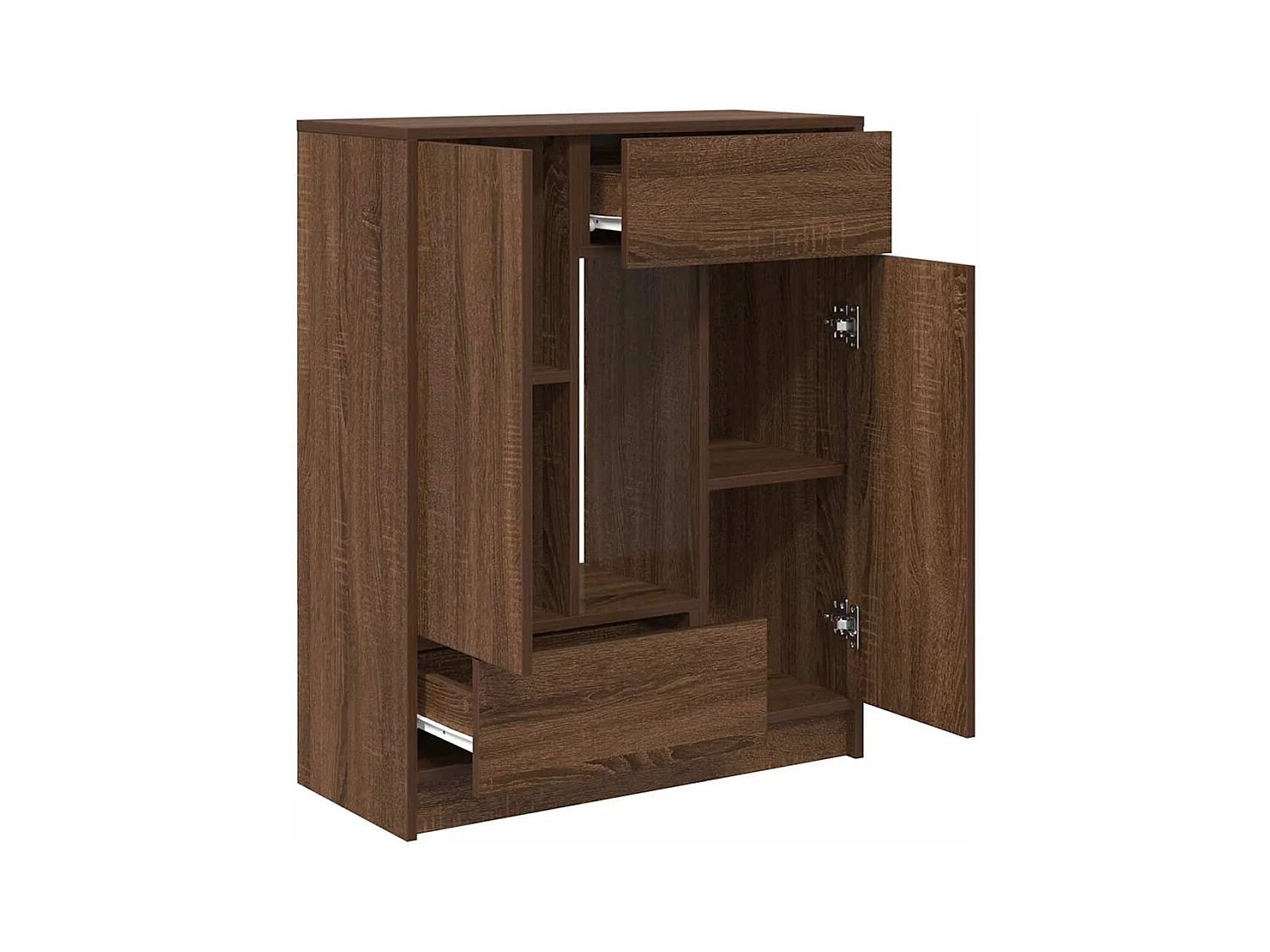 Buffet avec tiroirs et portes chêne marron 73x31x90 cm