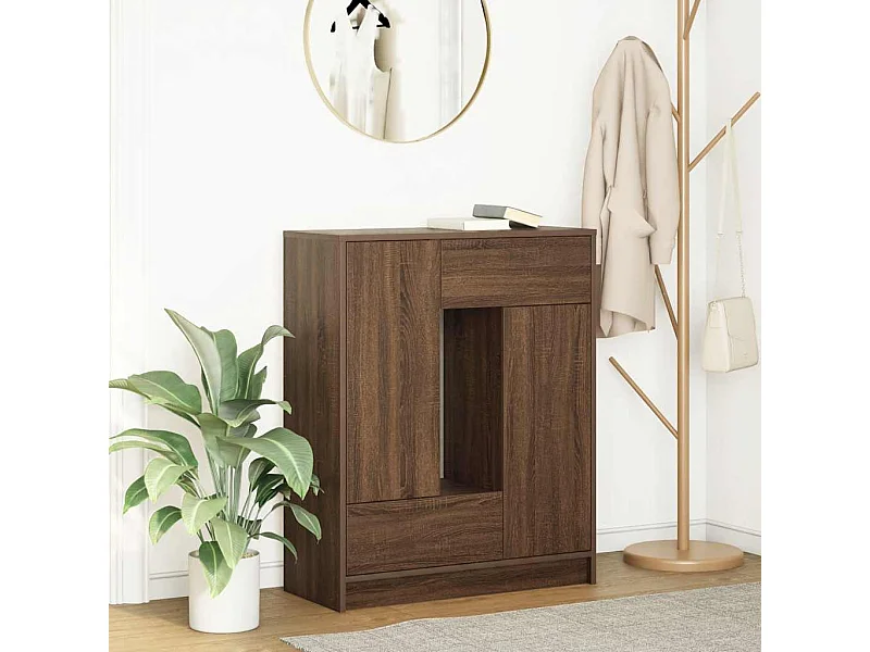 Buffet avec tiroirs et portes chêne marron 73x31x90 cm