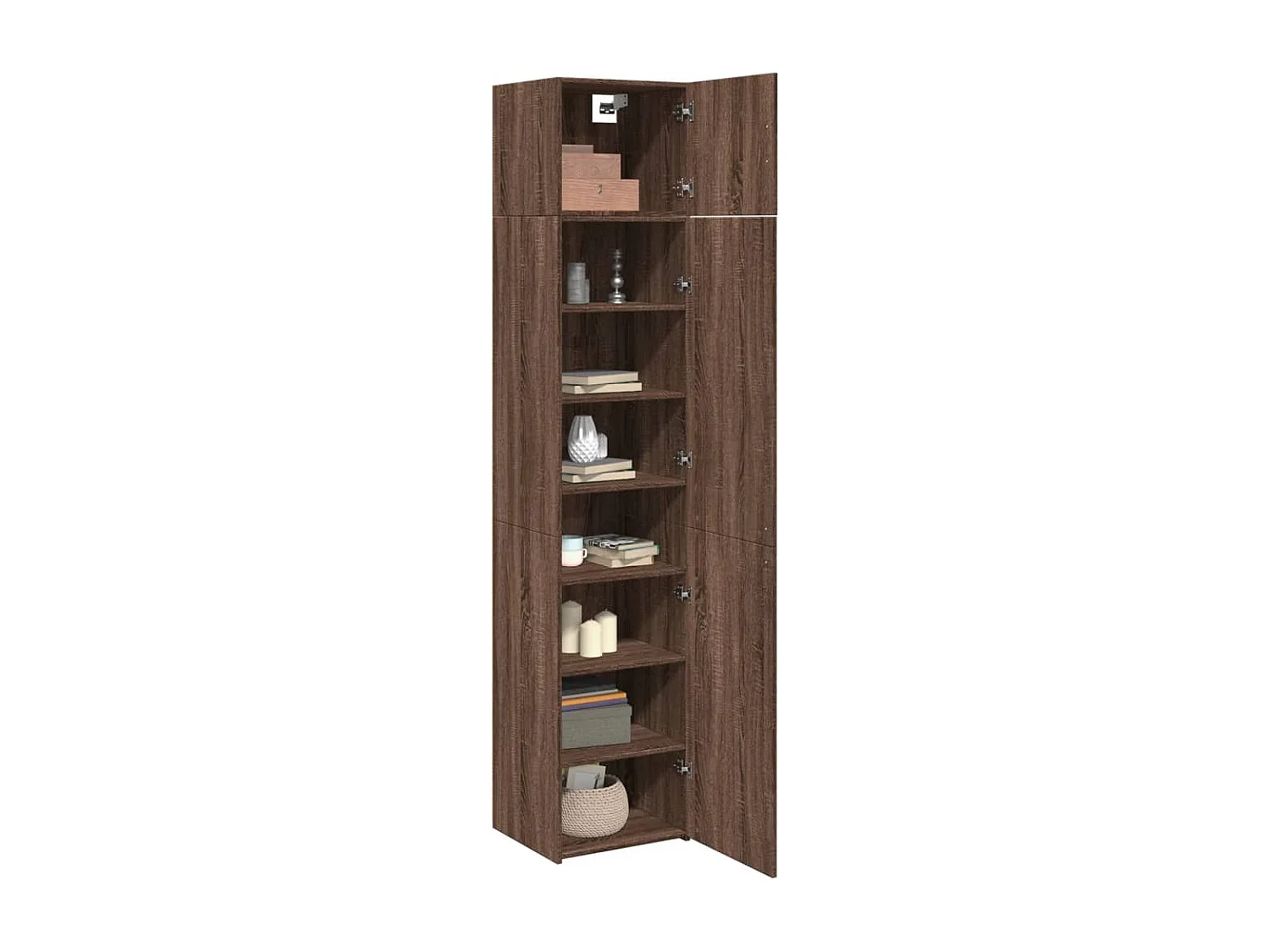 Slanke opbergkast bruin eiken 45x42,5x225 cm