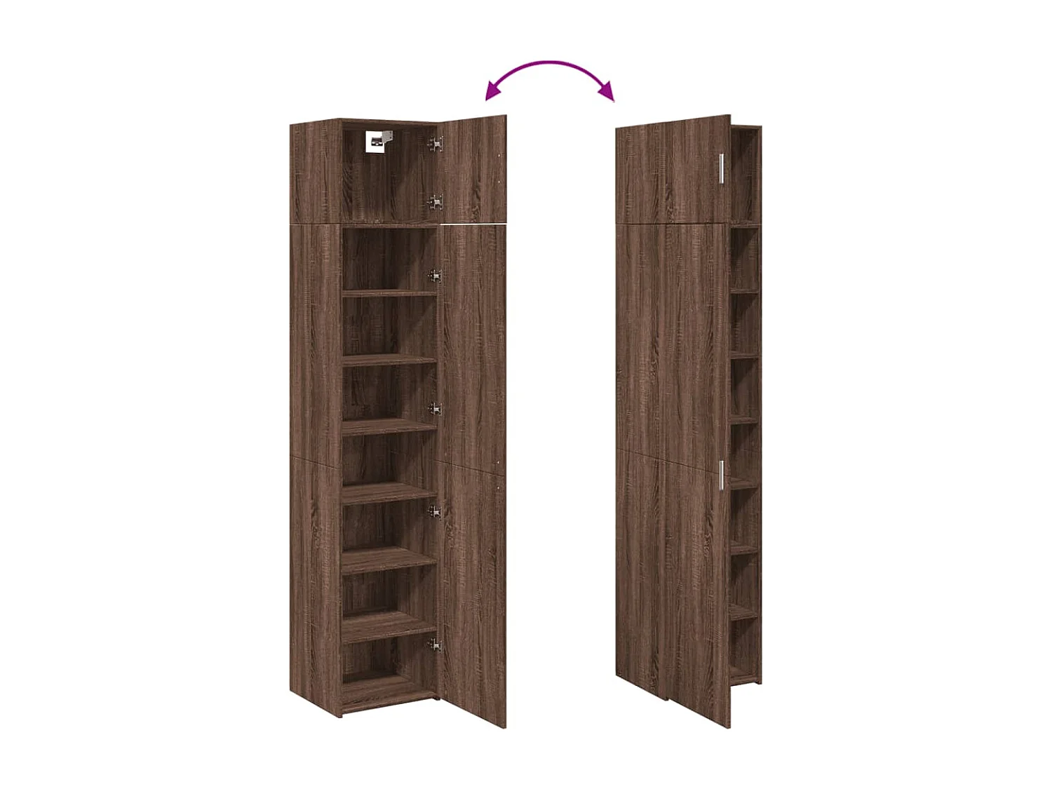 Armoire de rangement mince chêne marron 45x42,5x225 cm