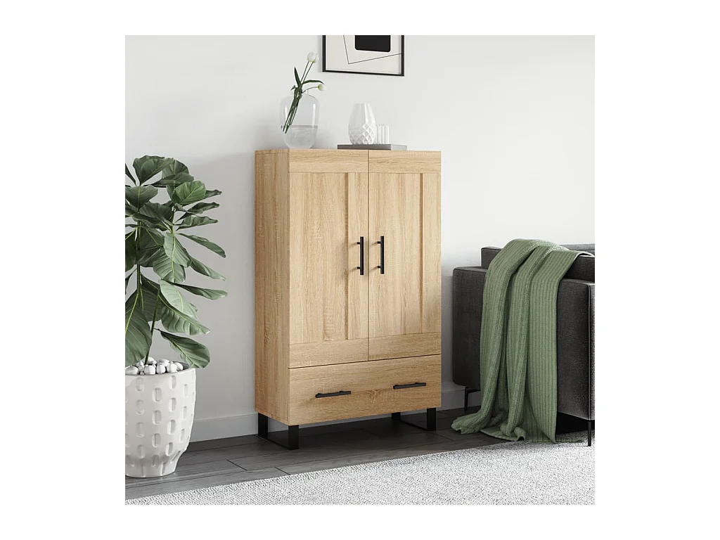 Credenza alta in rovere Sonoma 69,5x31x115 cm in legno ingegnerizzato