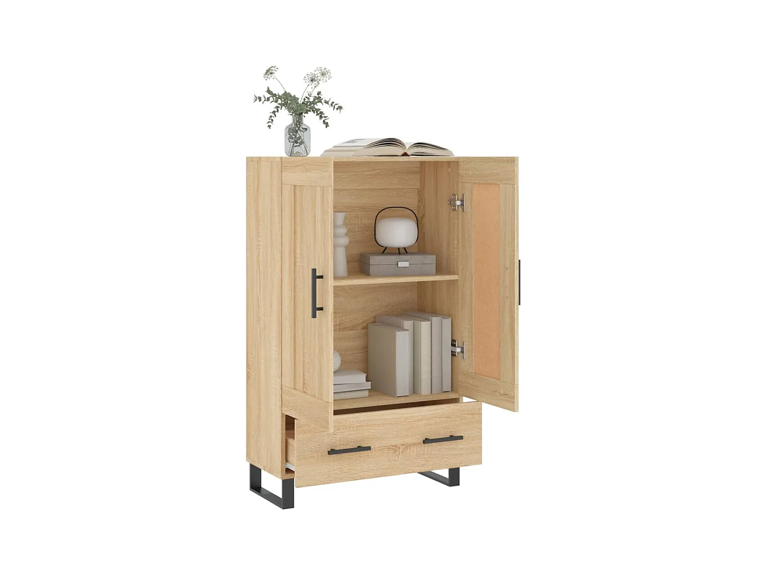 Credenza alta in rovere Sonoma 69,5x31x115 cm in legno ingegnerizzato