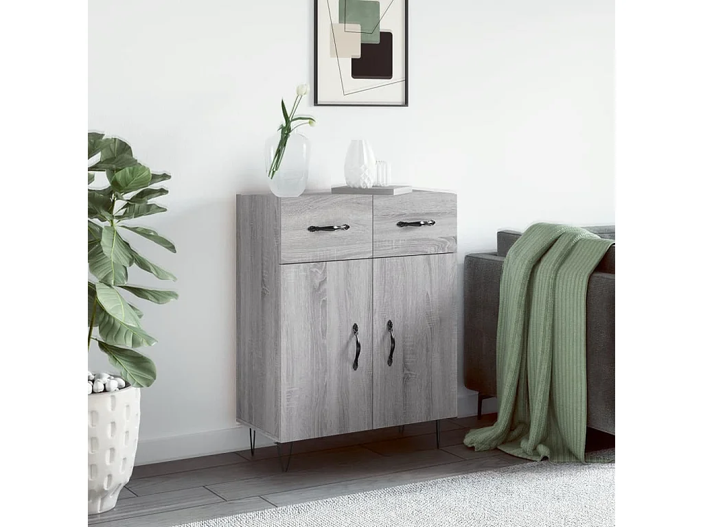 Sonoma Sideboard grau 69,5x34x90 cm Holzwerkstoff
