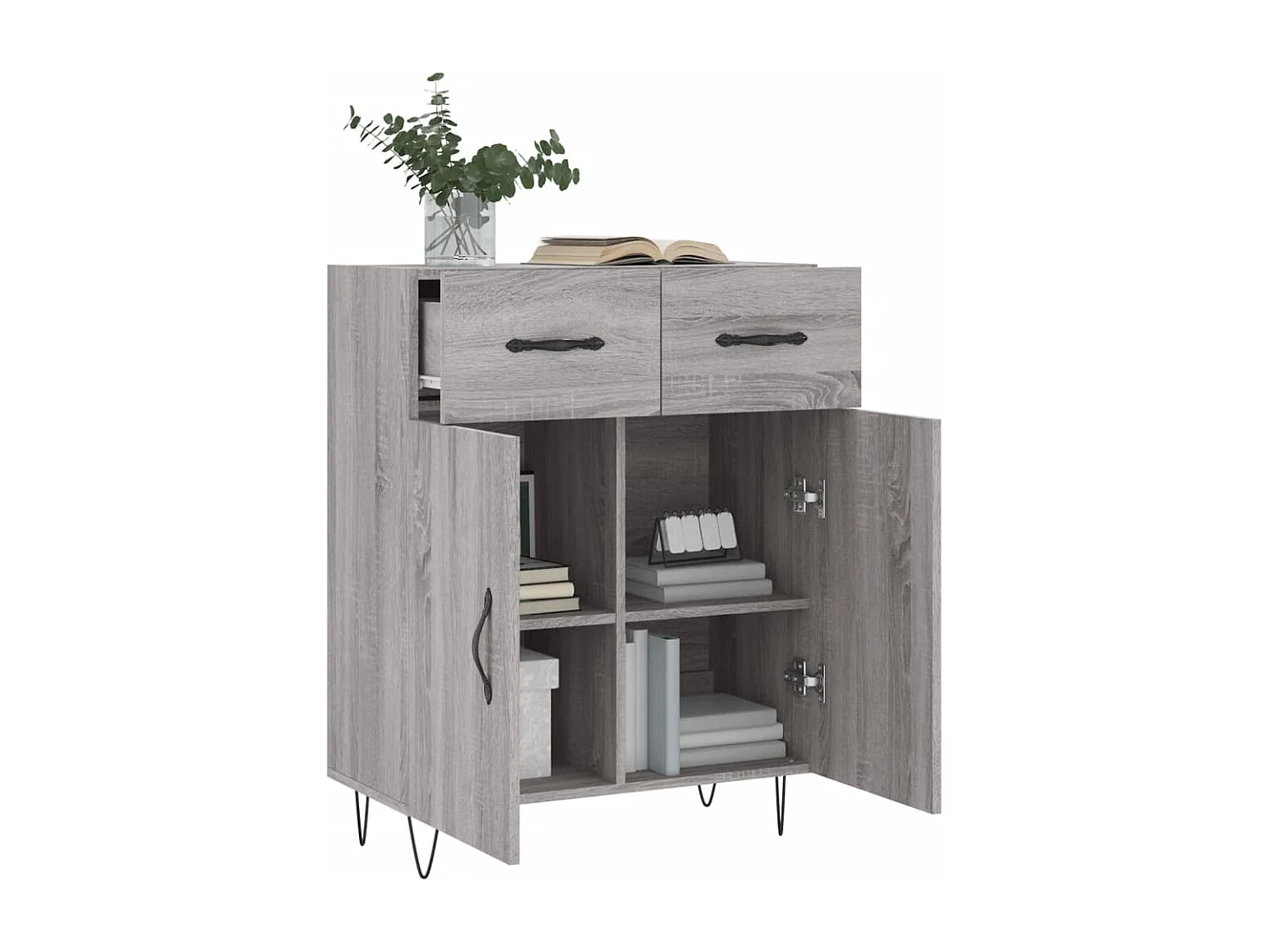 Sonoma Sideboard grau 69,5x34x90 cm Holzwerkstoff