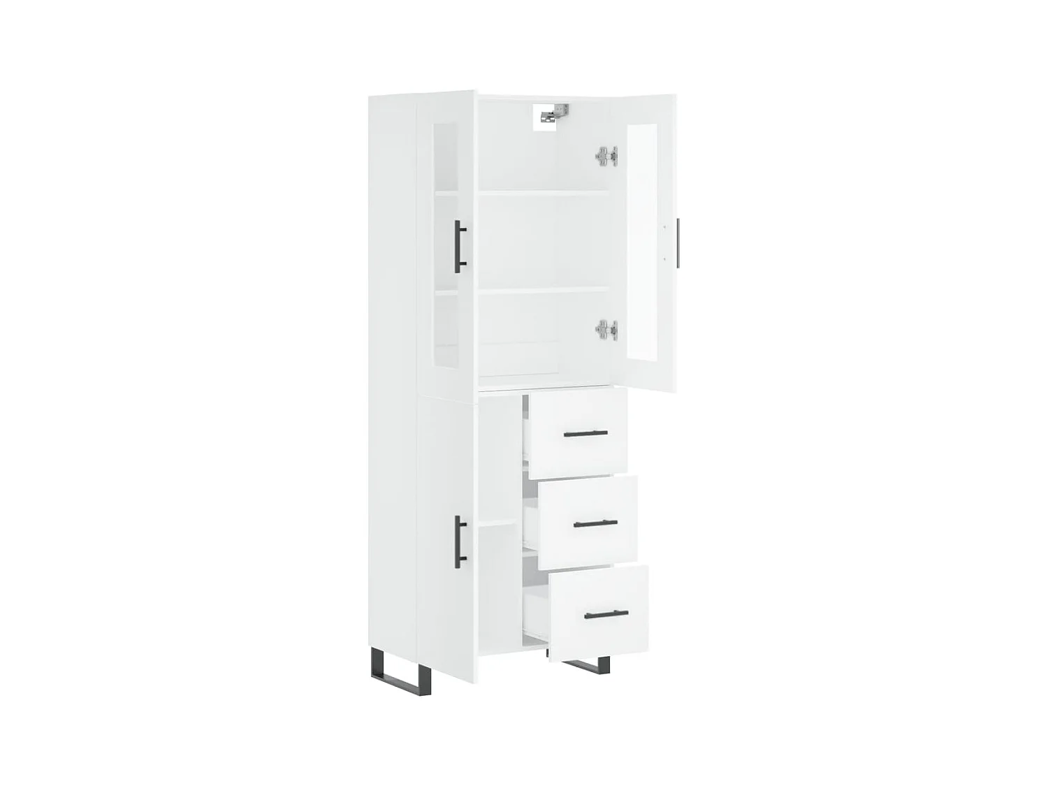 Wit hoog dressoir 69,5x34x180 cm Technisch hout