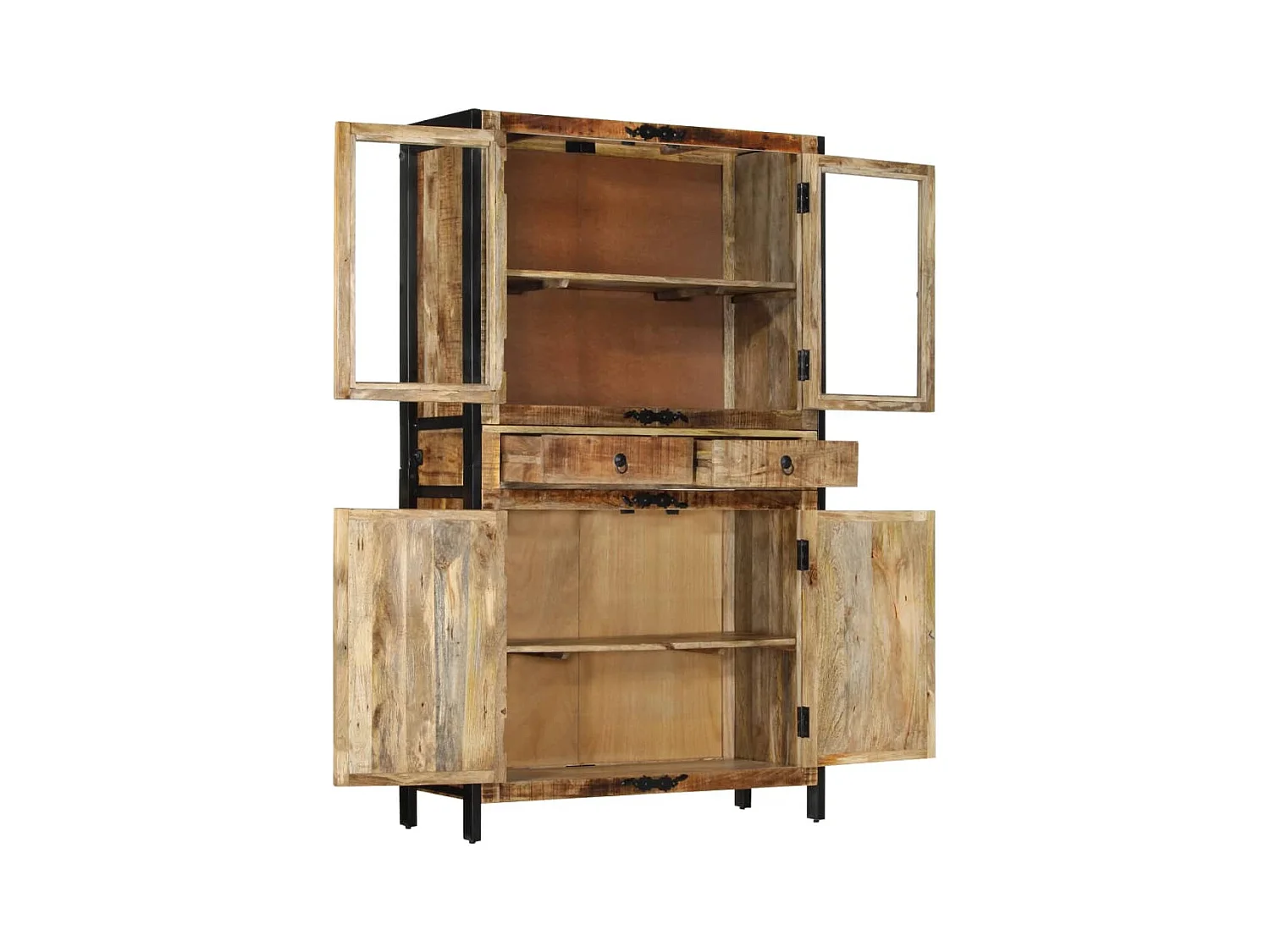 Buffet 100x40x175 cm bois de manguier brut massif