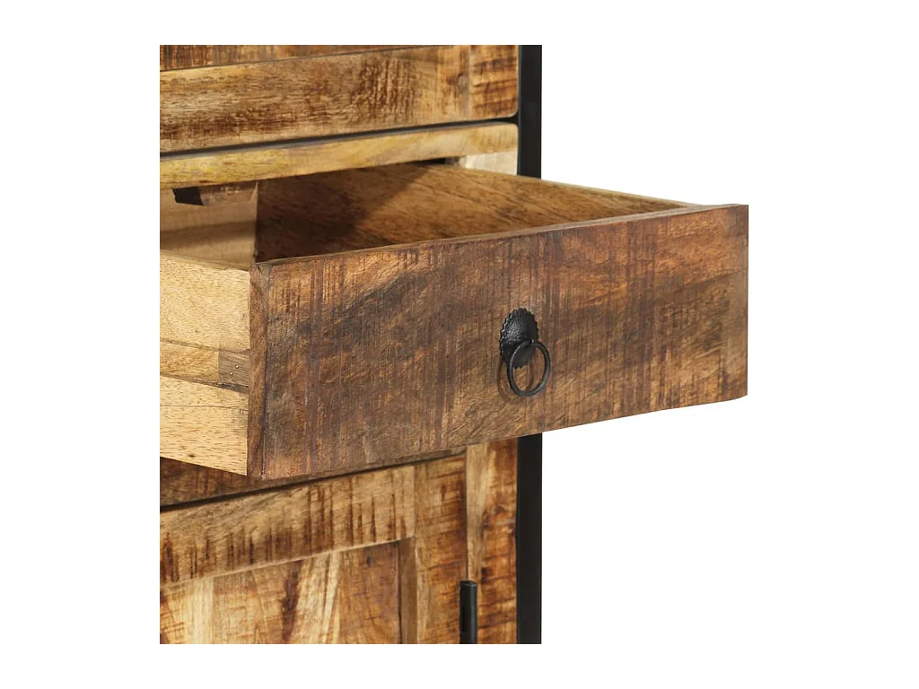 Buffet 100x40x175 cm bois de manguier brut massif