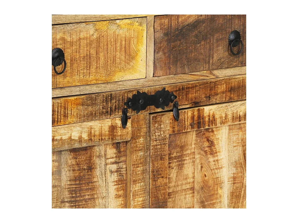 Buffet 100x40x175 cm bois de manguier brut massif