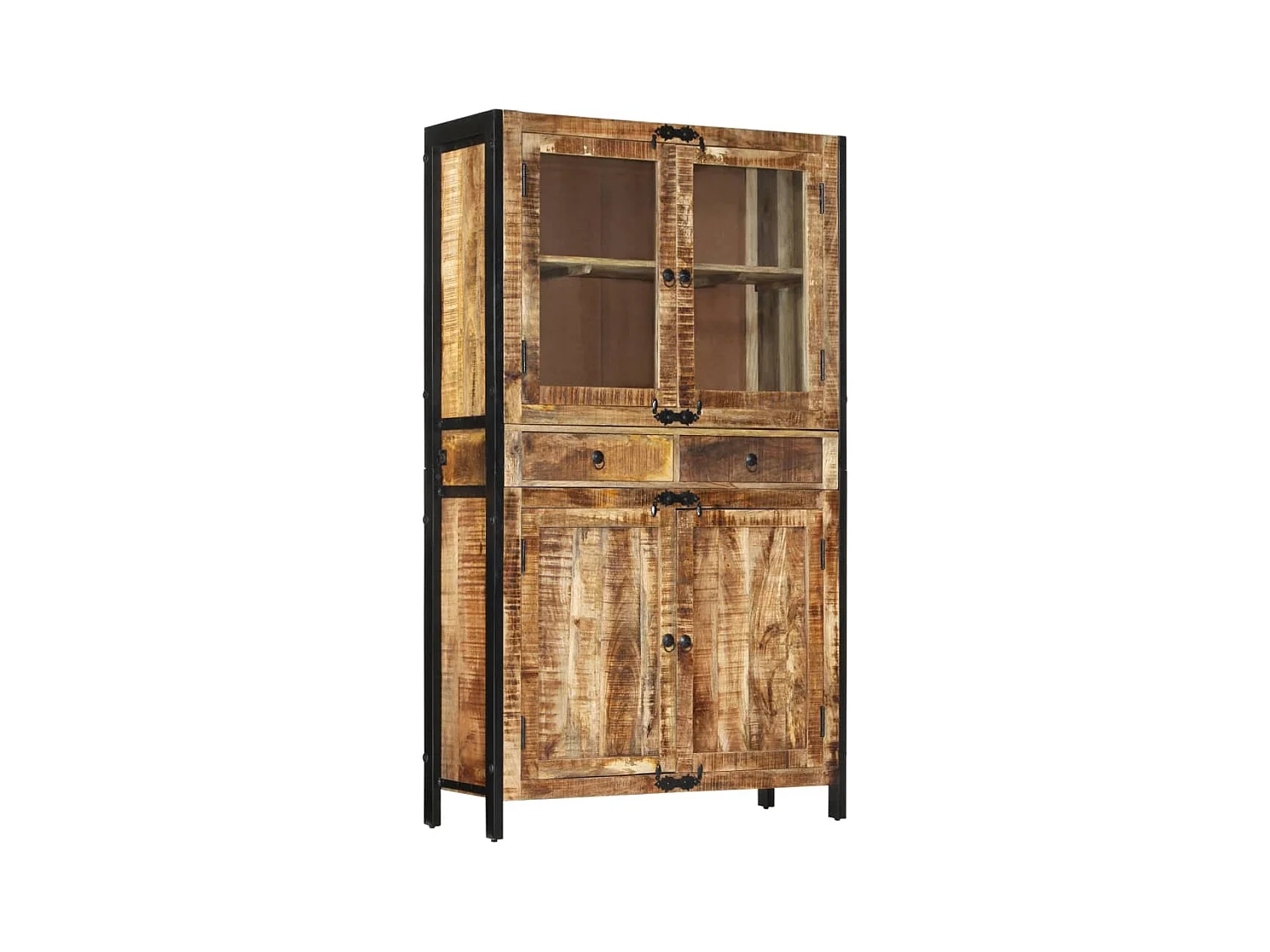 Buffet 100x40x175 cm bois de manguier brut massif