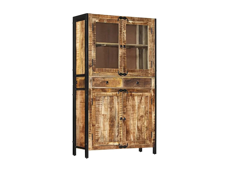 Buffet 100x40x175 cm bois de manguier brut massif