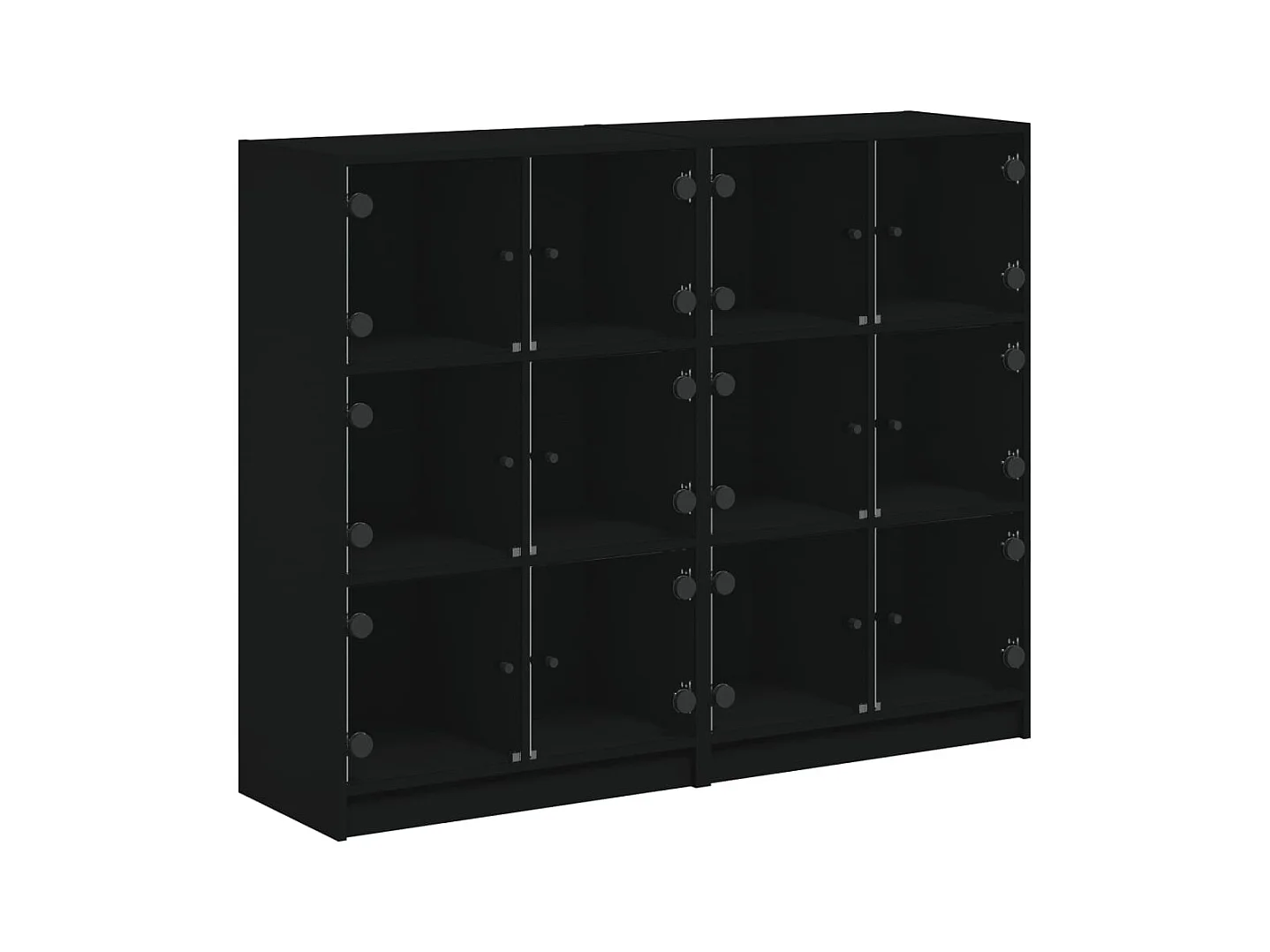 Boekenkast met zwarte deuren 136x37x109 cm bewerkt hout