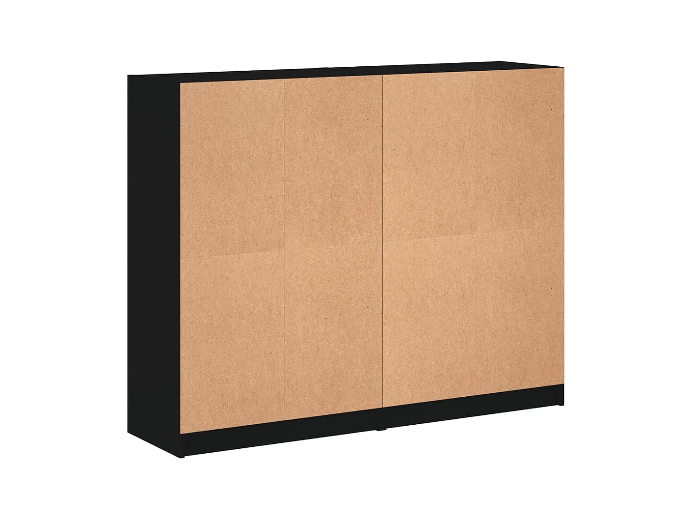 Boekenkast met zwarte deuren 136x37x109 cm bewerkt hout