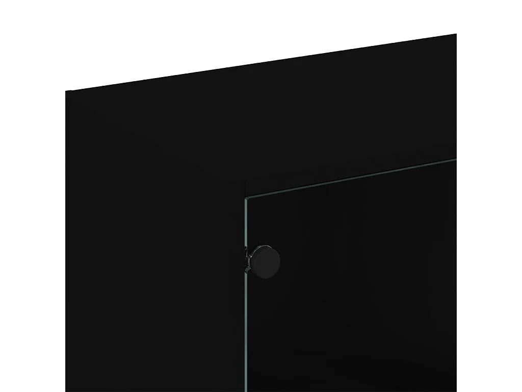 Librería con puertas negras 136x37x109 cm madera contrachapada