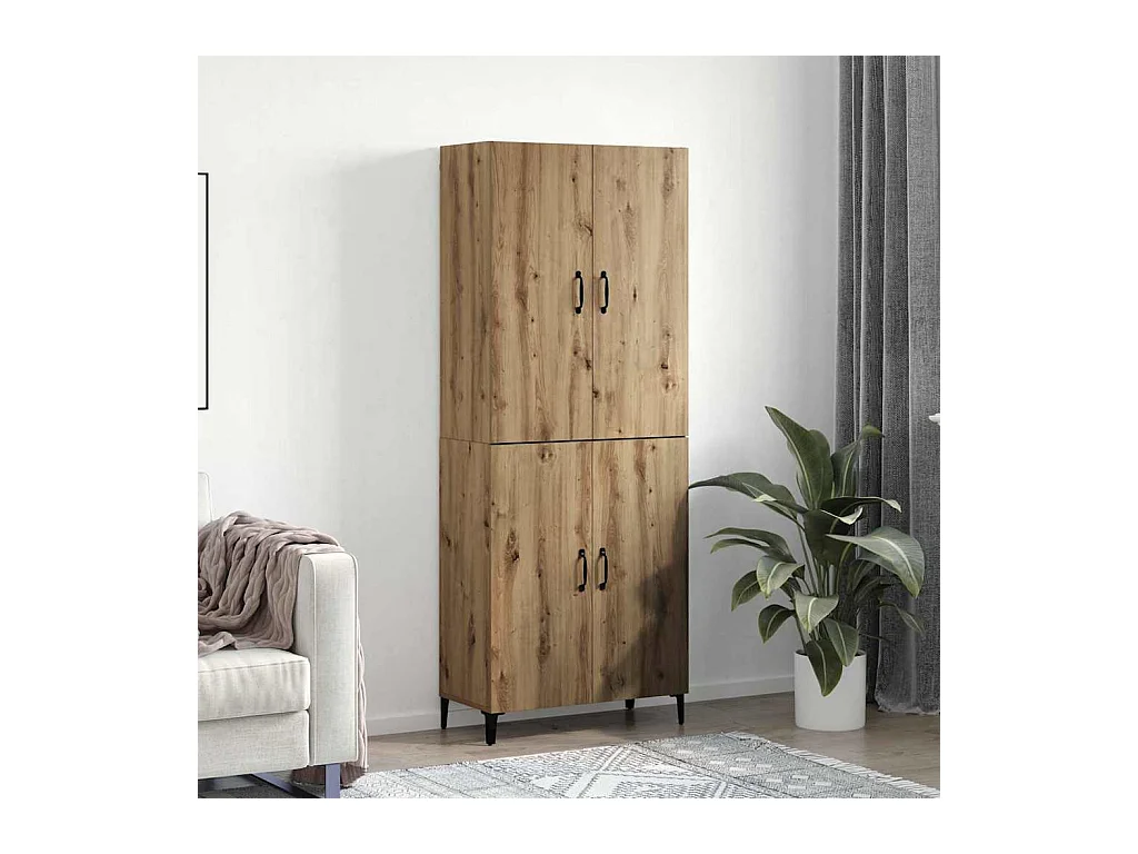 Haut Armoire 2 pcs chêne artisanal 69,5 x 34 x 180 cm