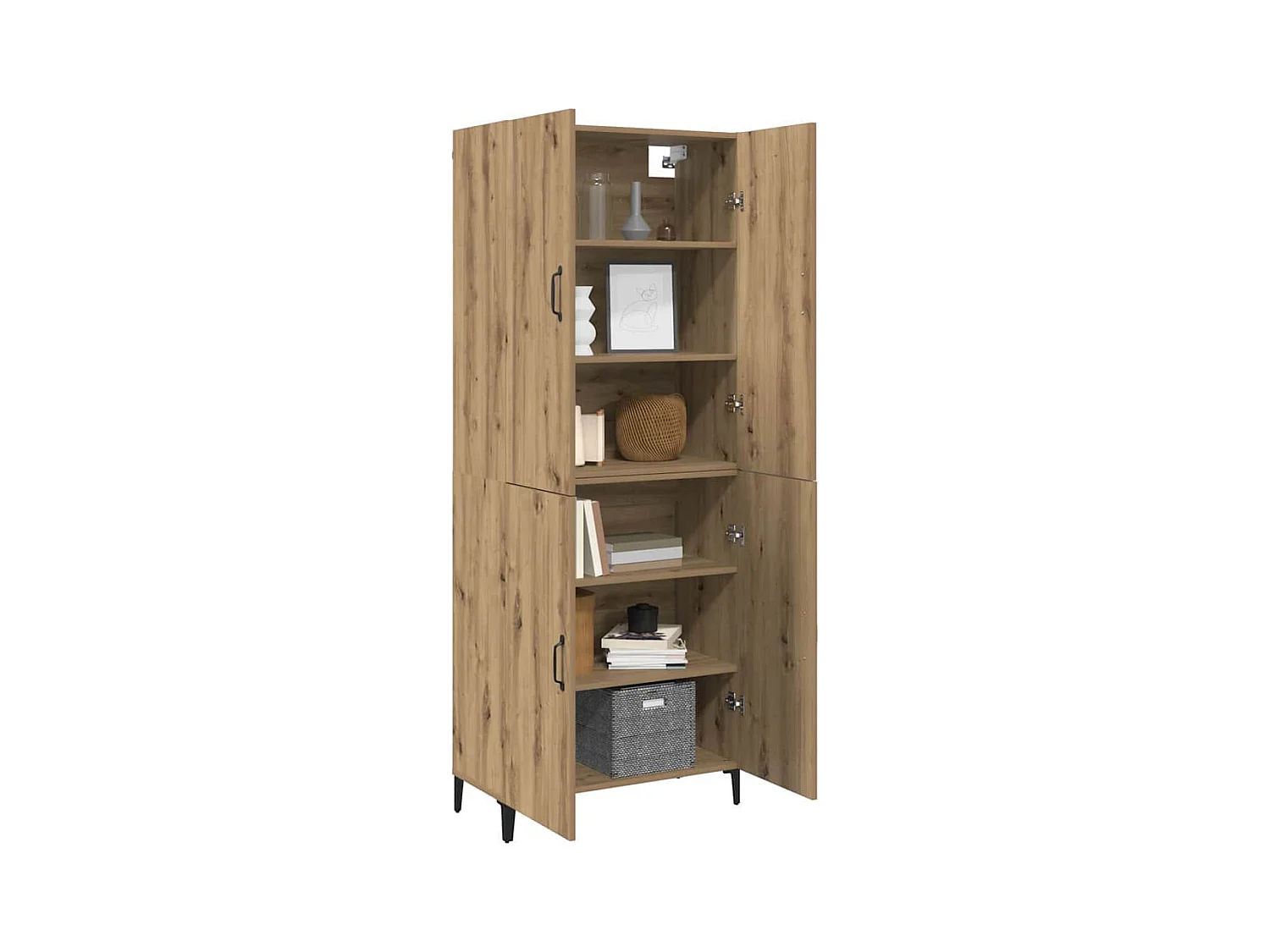 Haut Armoire 2 pcs chêne artisanal 69,5 x 34 x 180 cm
