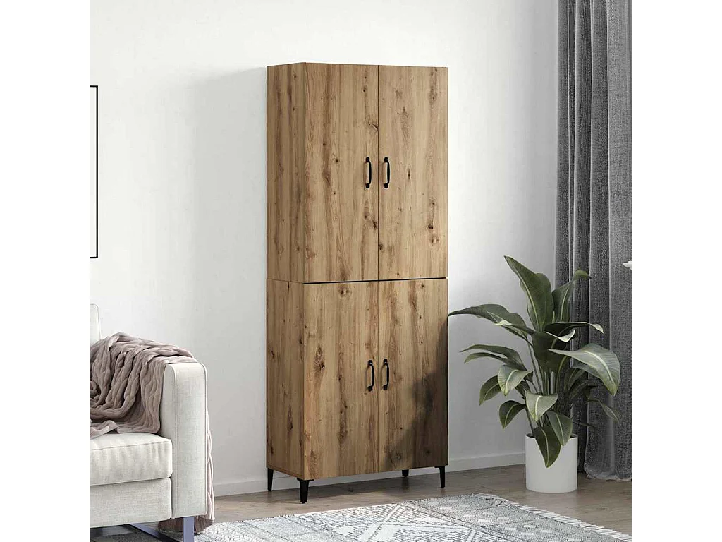 Haut Armoire 2 pcs chêne artisanal 69,5 x 34 x 180 cm