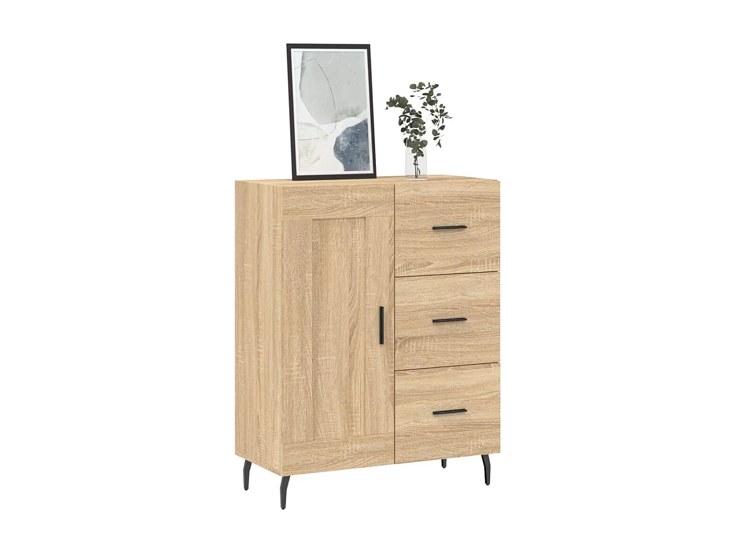 Buffet chêne sonoma 69,5x34x90 cm bois d'ingénierie