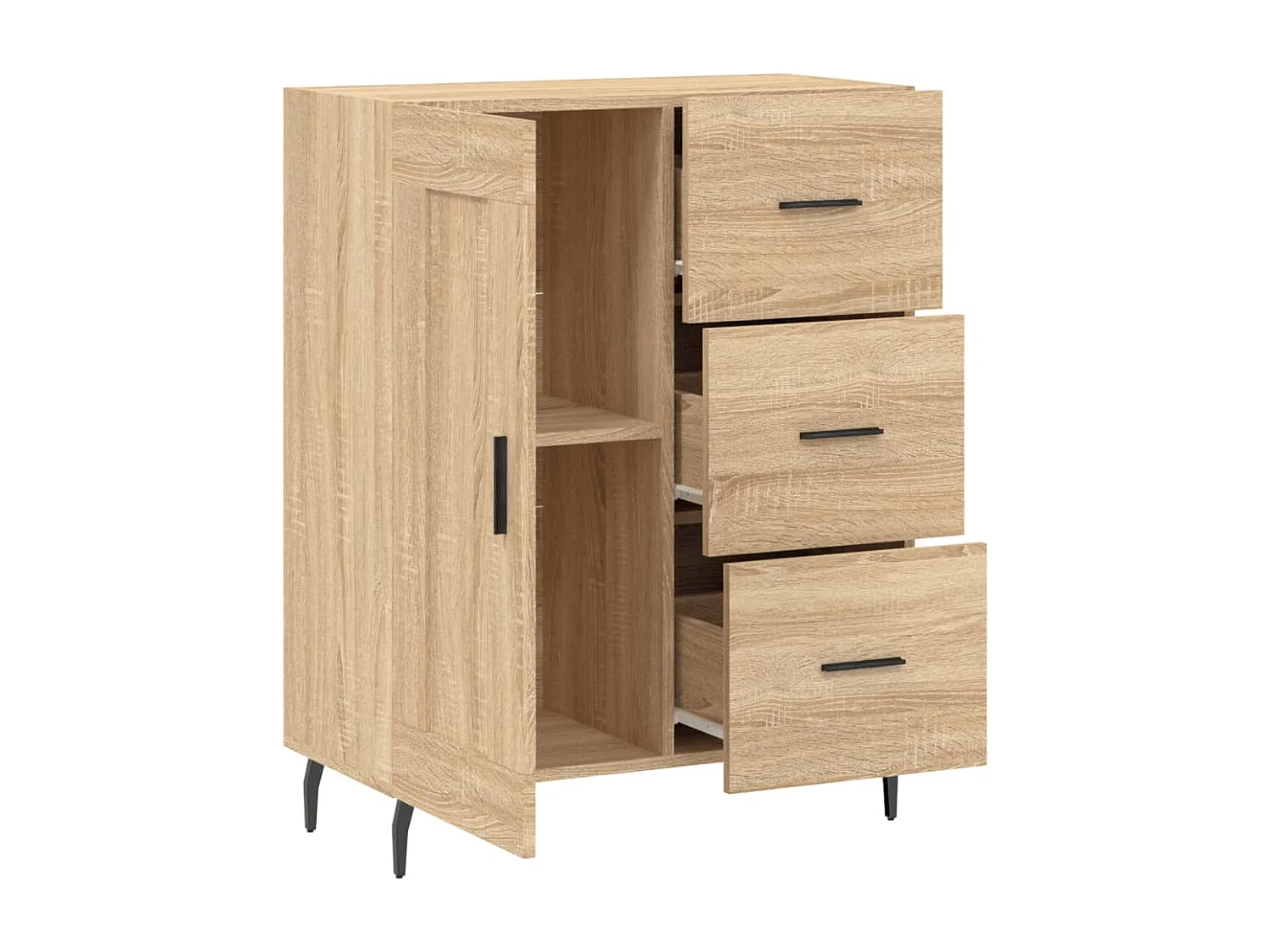 Buffet chêne sonoma 69,5x34x90 cm bois d'ingénierie