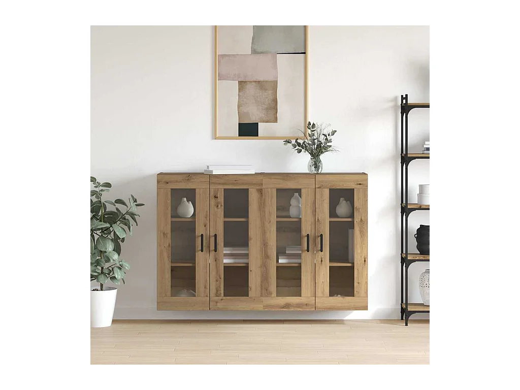 Armoires Murailles 2 pcs chêne artisanal 69,5 x 34 x 90 cm