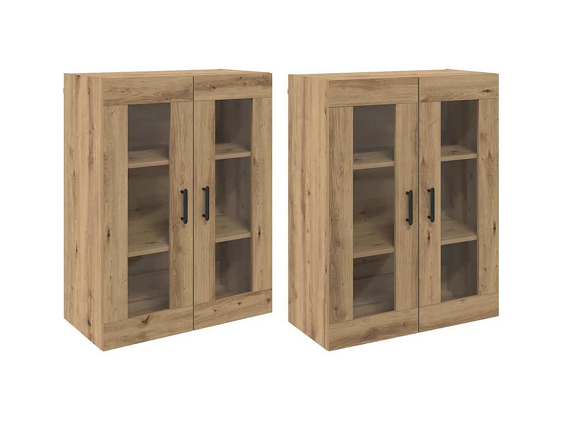 Armoires Murailles 2 pcs chêne artisanal 69,5 x 34 x 90 cm