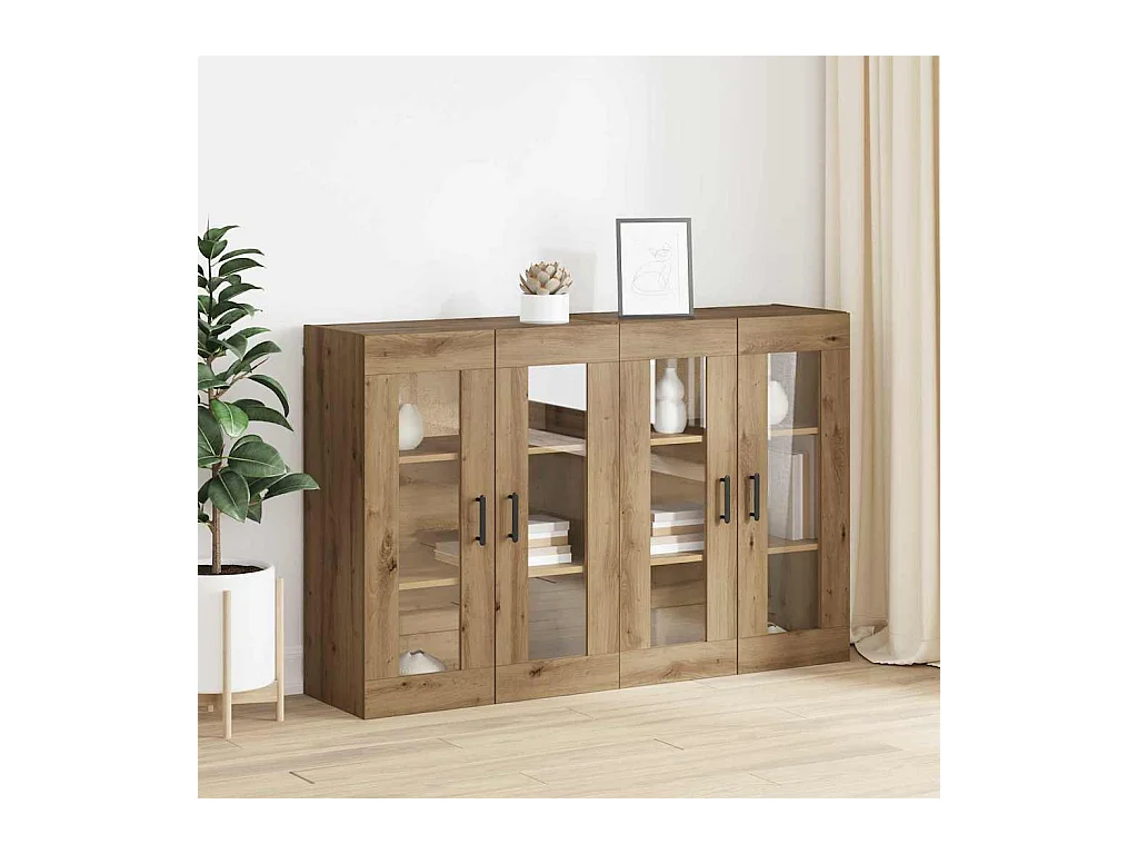 Armoires Murailles 2 pcs chêne artisanal 69,5 x 34 x 90 cm