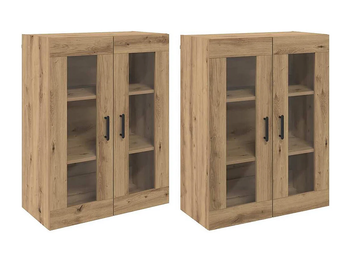 Armoires Murailles 2 pcs chêne artisanal 69,5 x 34 x 90 cm