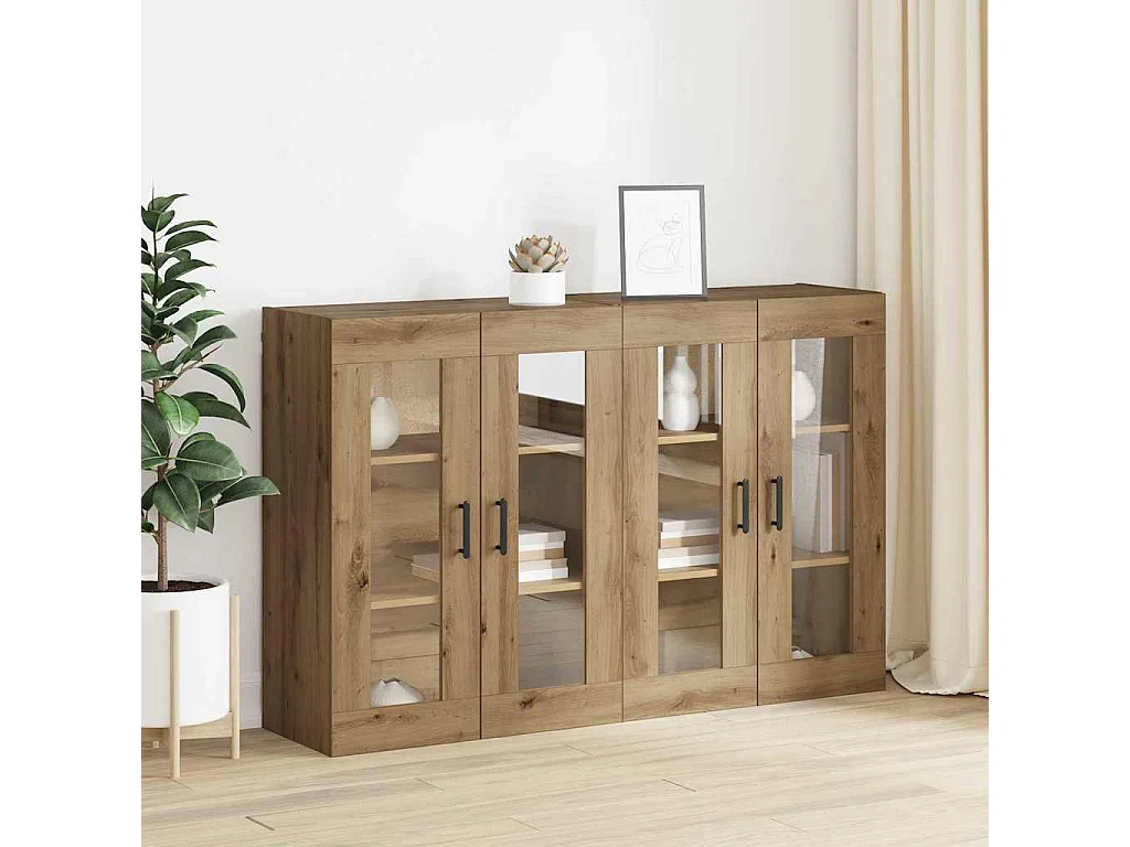 Armoires Murailles 2 pcs chêne artisanal 69,5 x 34 x 90 cm