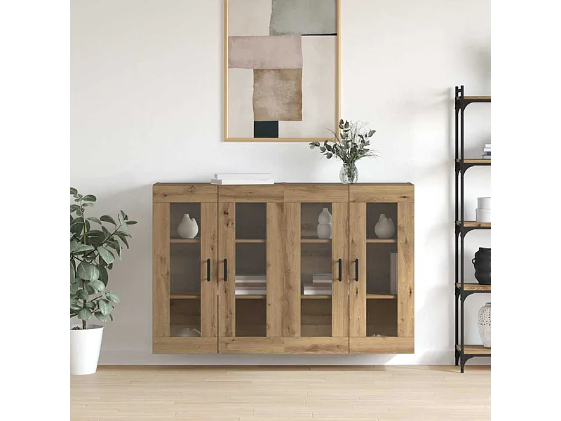 Armoires Murailles 2 pcs chêne artisanal 69,5 x 34 x 90 cm