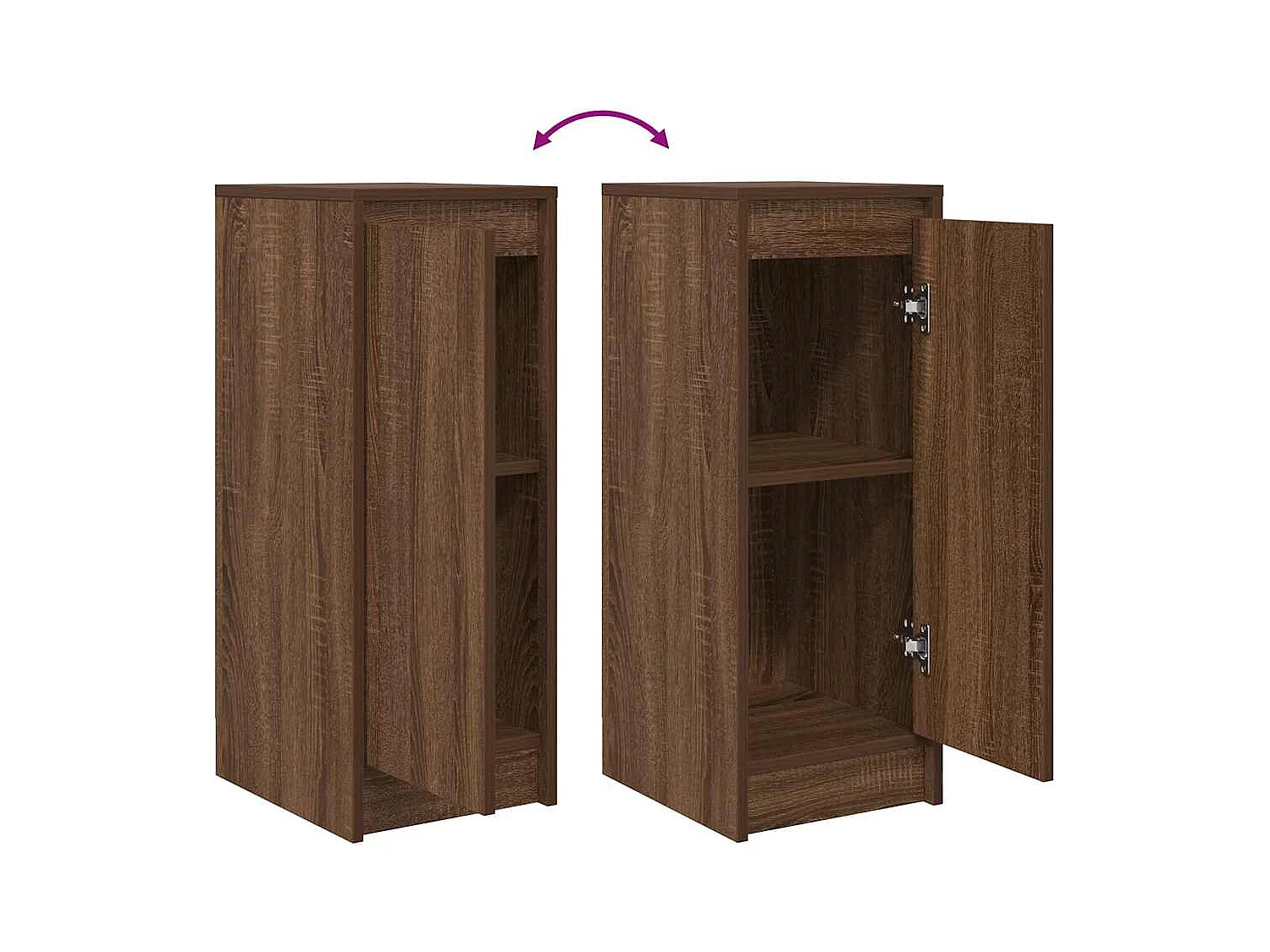 Buffet chêne marron 29,5x34x76 cm bois d'ingénierie