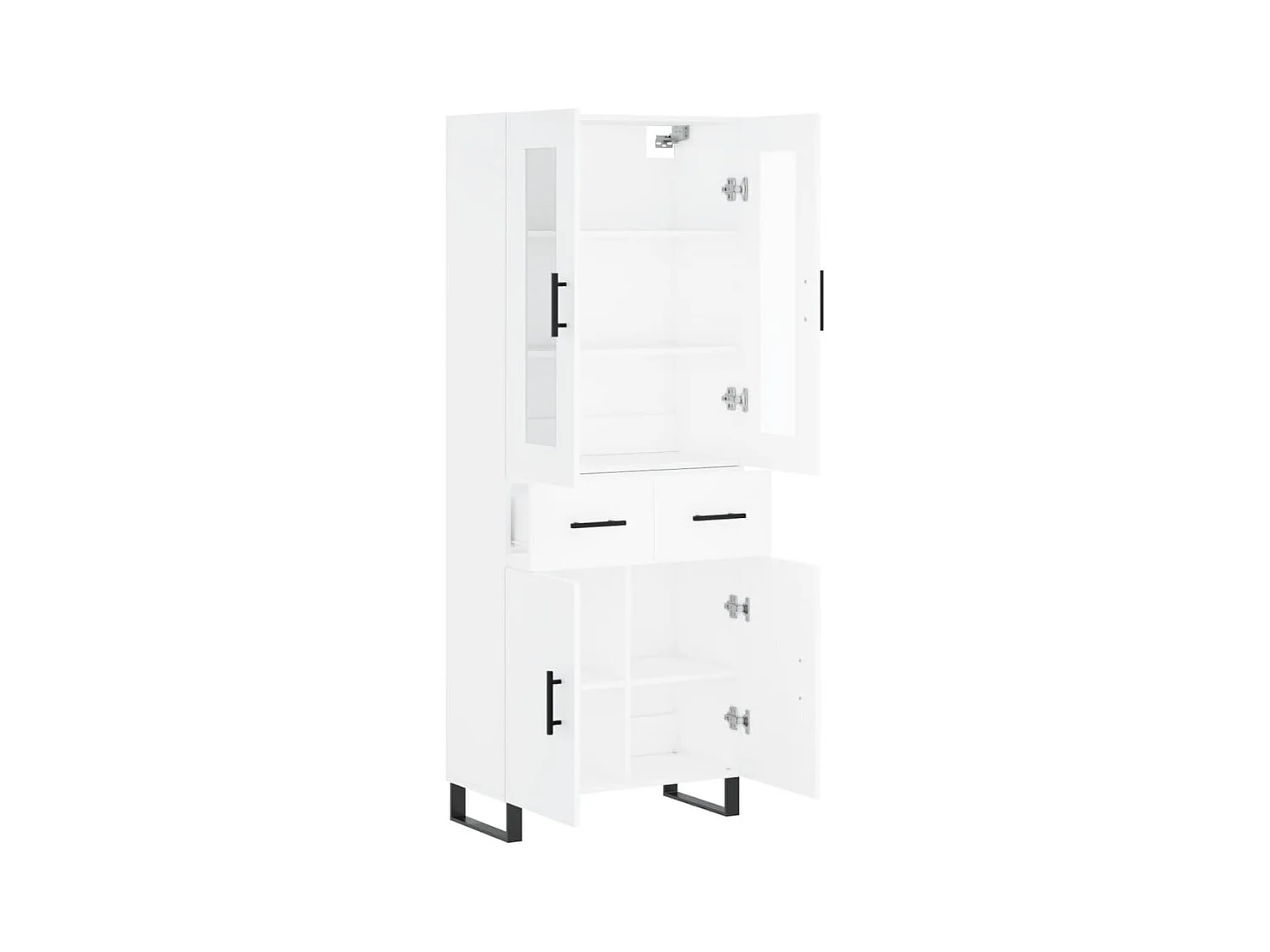 Credenza alta bianca 69,5x34x180 cm Legno ingegnerizzato