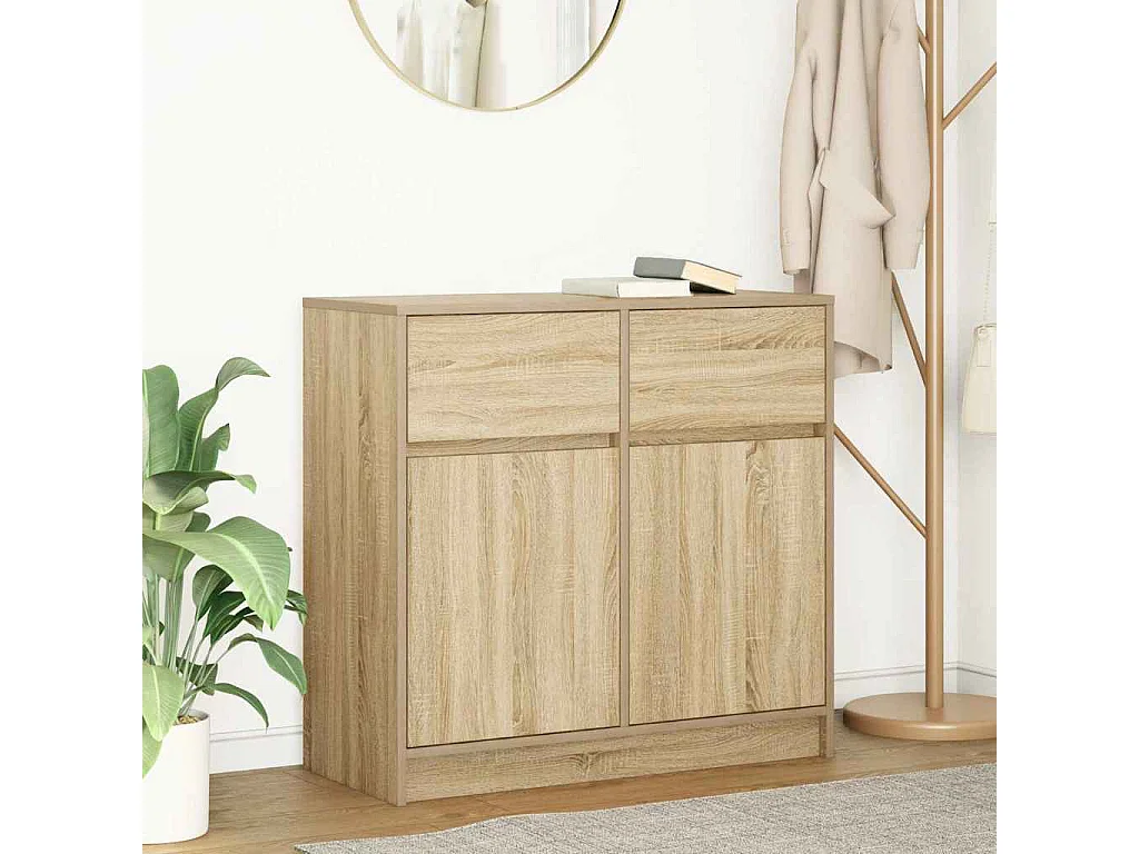 Sideboard mit Schublade Sonoma Eiche 80x34x76 cm Holzwerkstoff