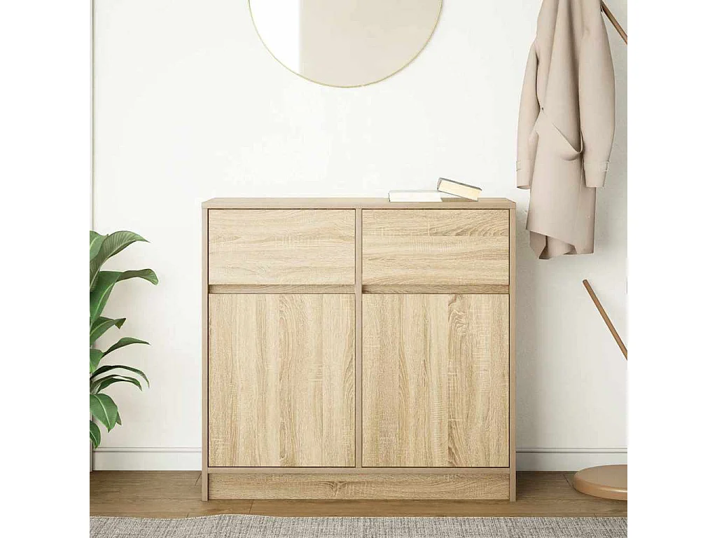 Sideboard mit Schublade Sonoma Eiche 80x34x76 cm Holzwerkstoff