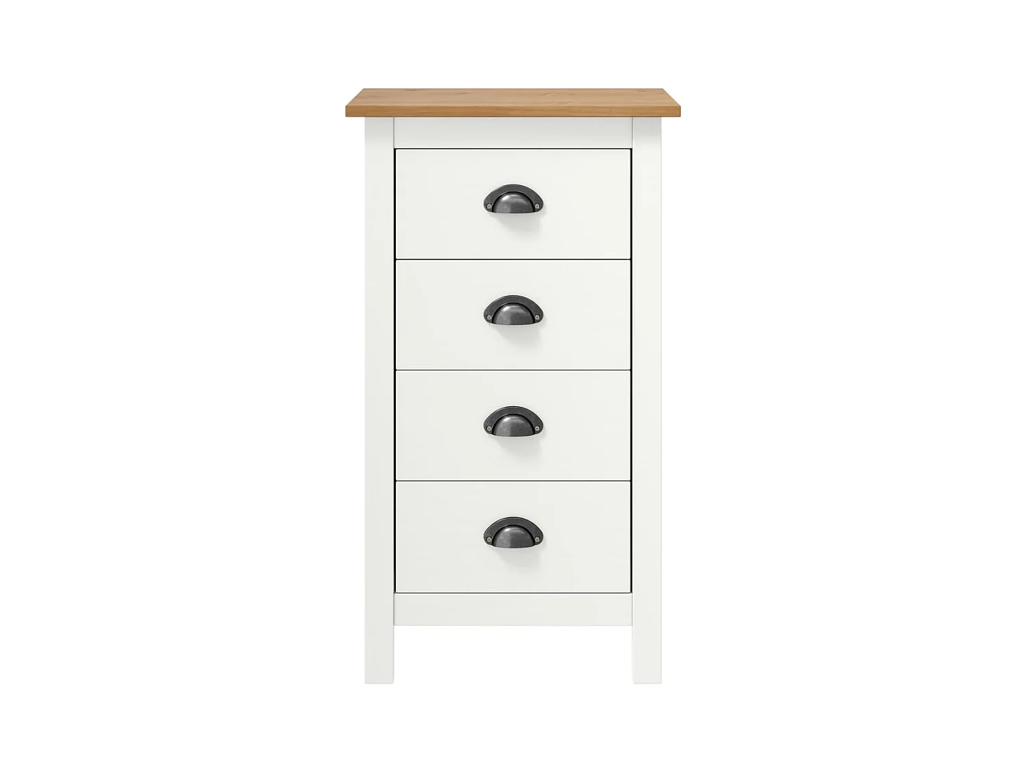 Buffet Hill Blanc 46x35x80 cm Bois de pin solide