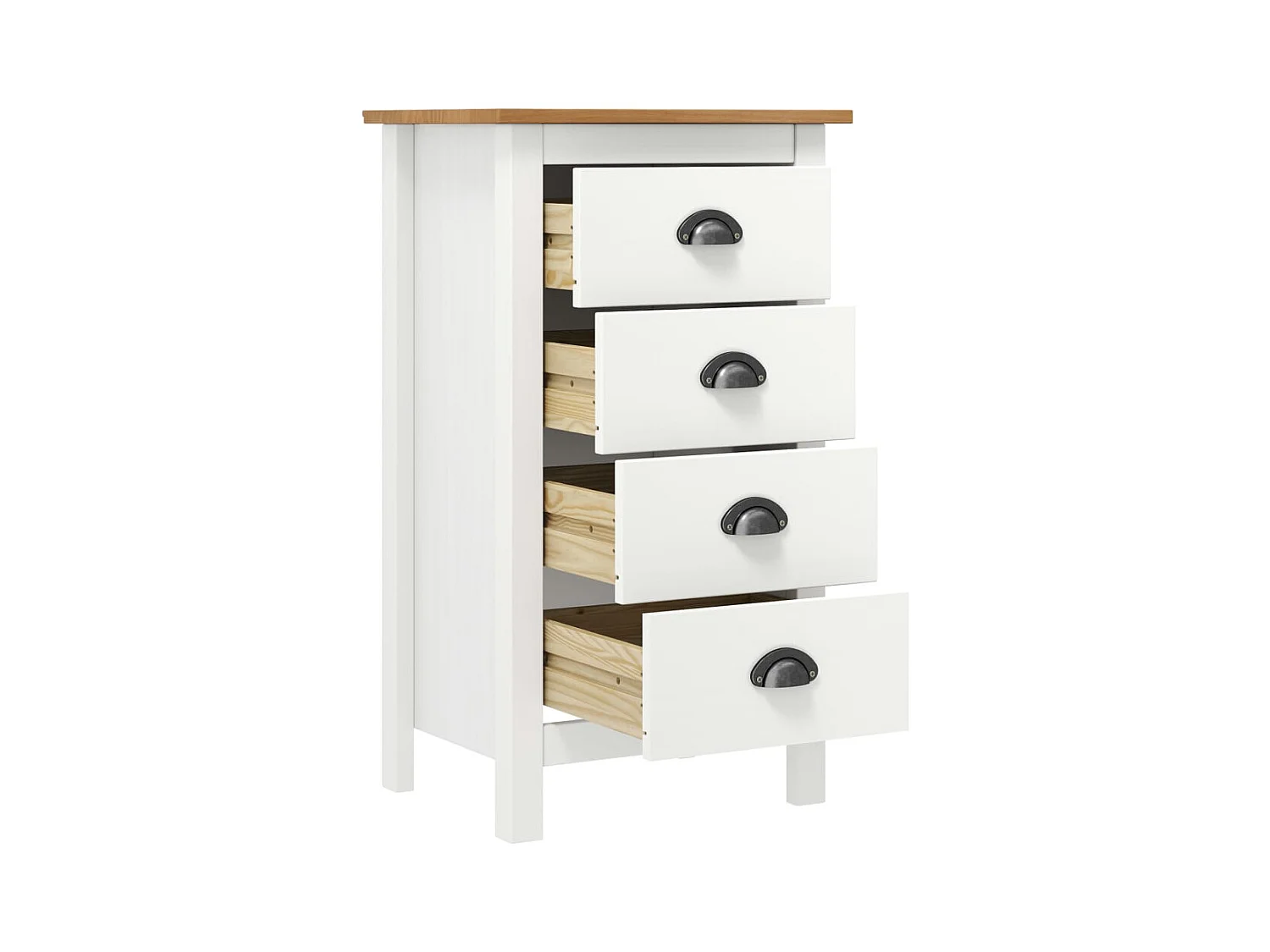 Buffet Hill Blanc 46x35x80 cm Bois de pin solide