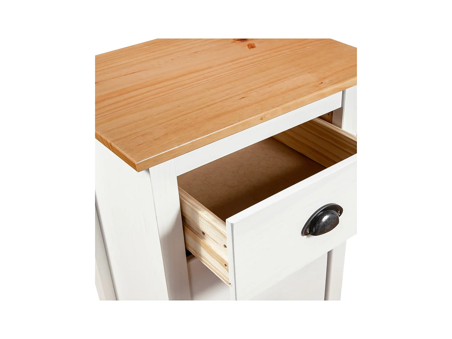 Buffet Hill Blanc 46x35x80 cm Bois de pin solide