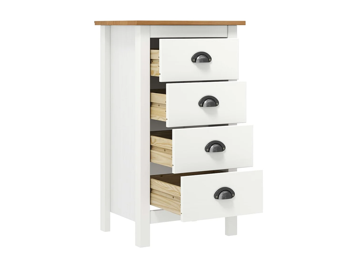 Buffet Hill Blanc 46x35x80 cm Bois de pin solide