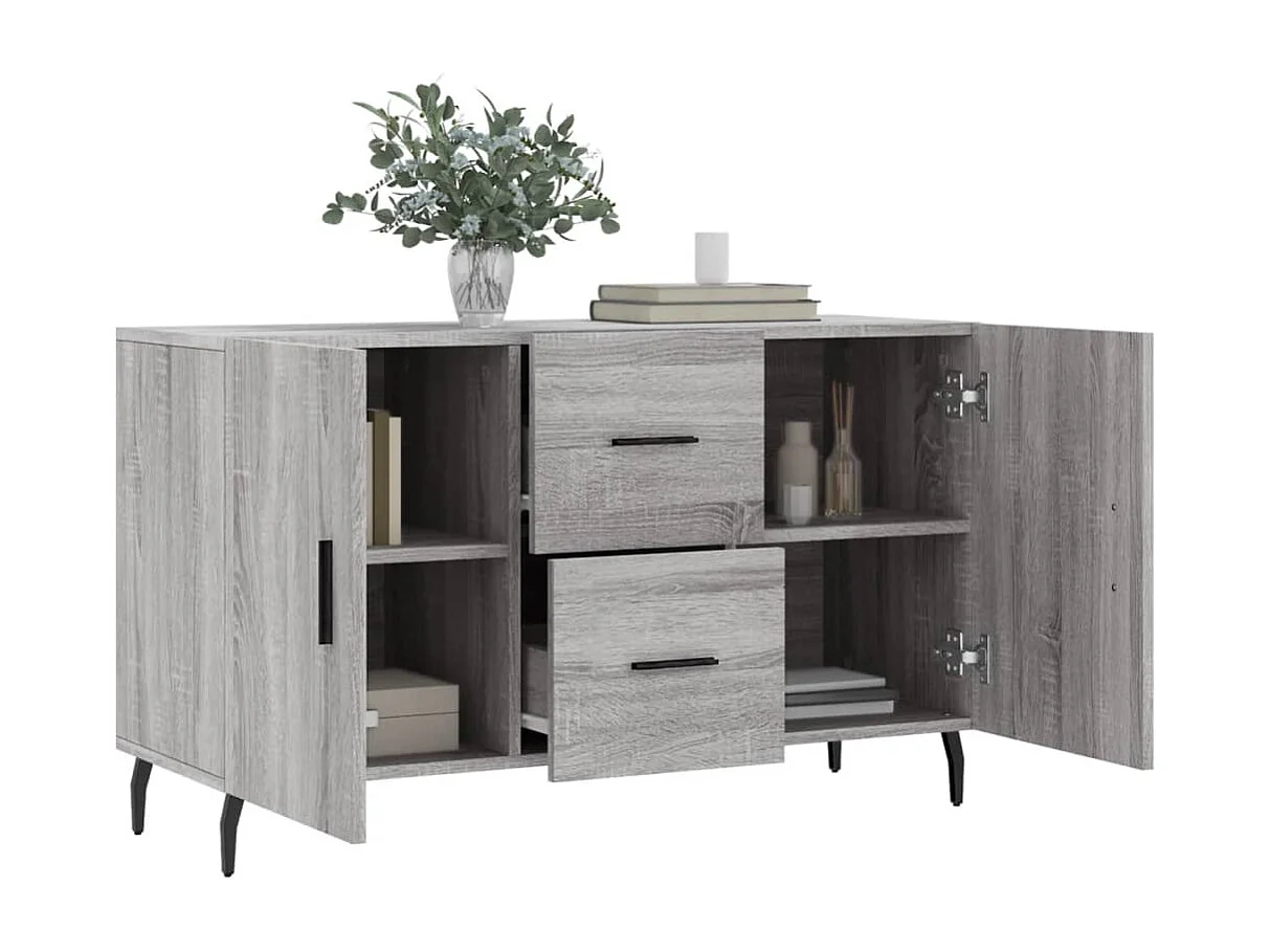 Buffet sonoma gris 100x36x60 cm bois d'ingénierie