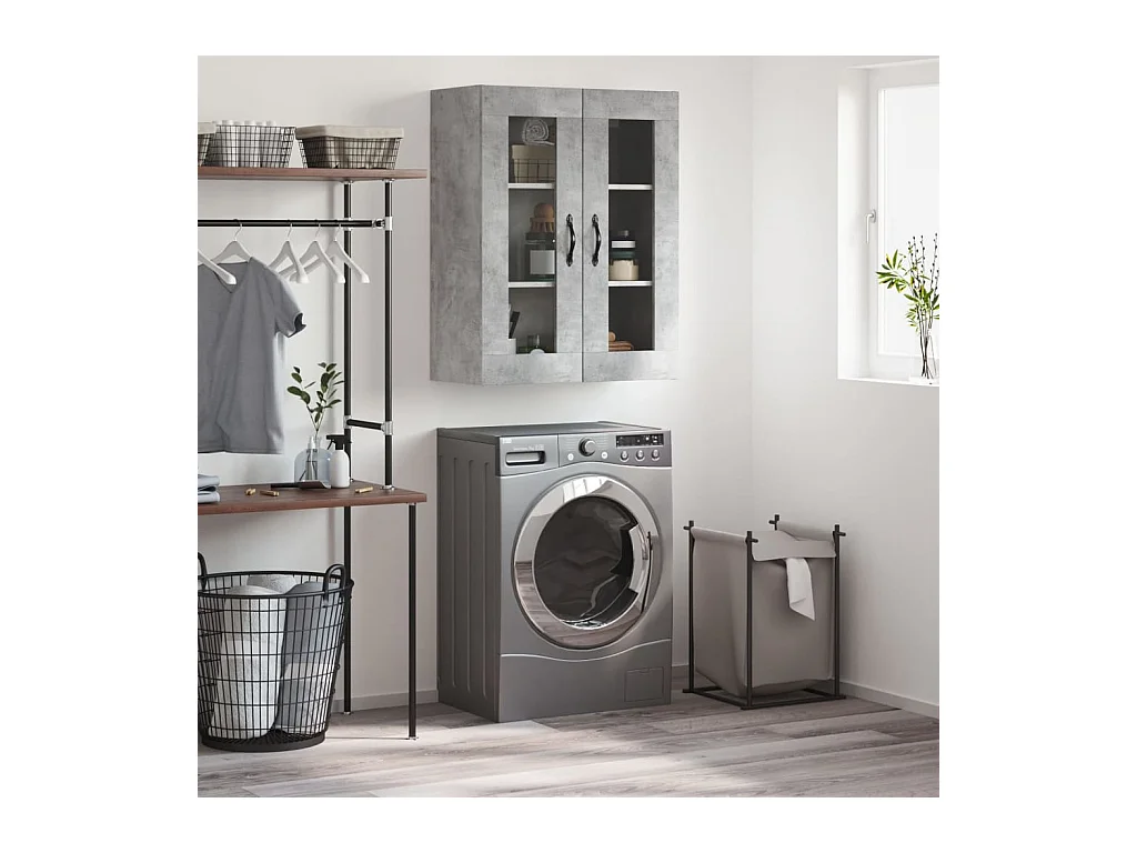 Armoire murale gris béton 69,5x34x90 cm bois d'ingénierie