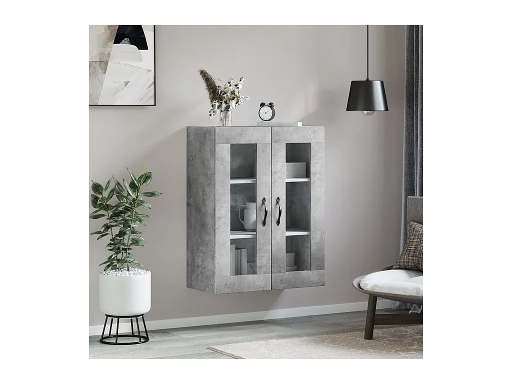 Armoire murale gris béton 69,5x34x90 cm bois d'ingénierie