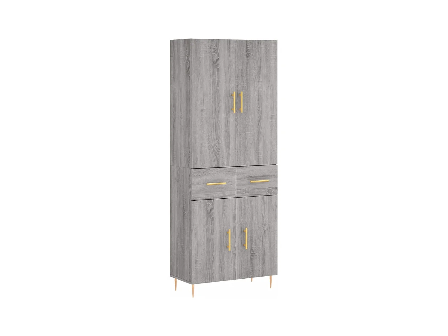 Credenza alta Sonoma grigia 69,5x34x180 cm Legno ingegnerizzato
