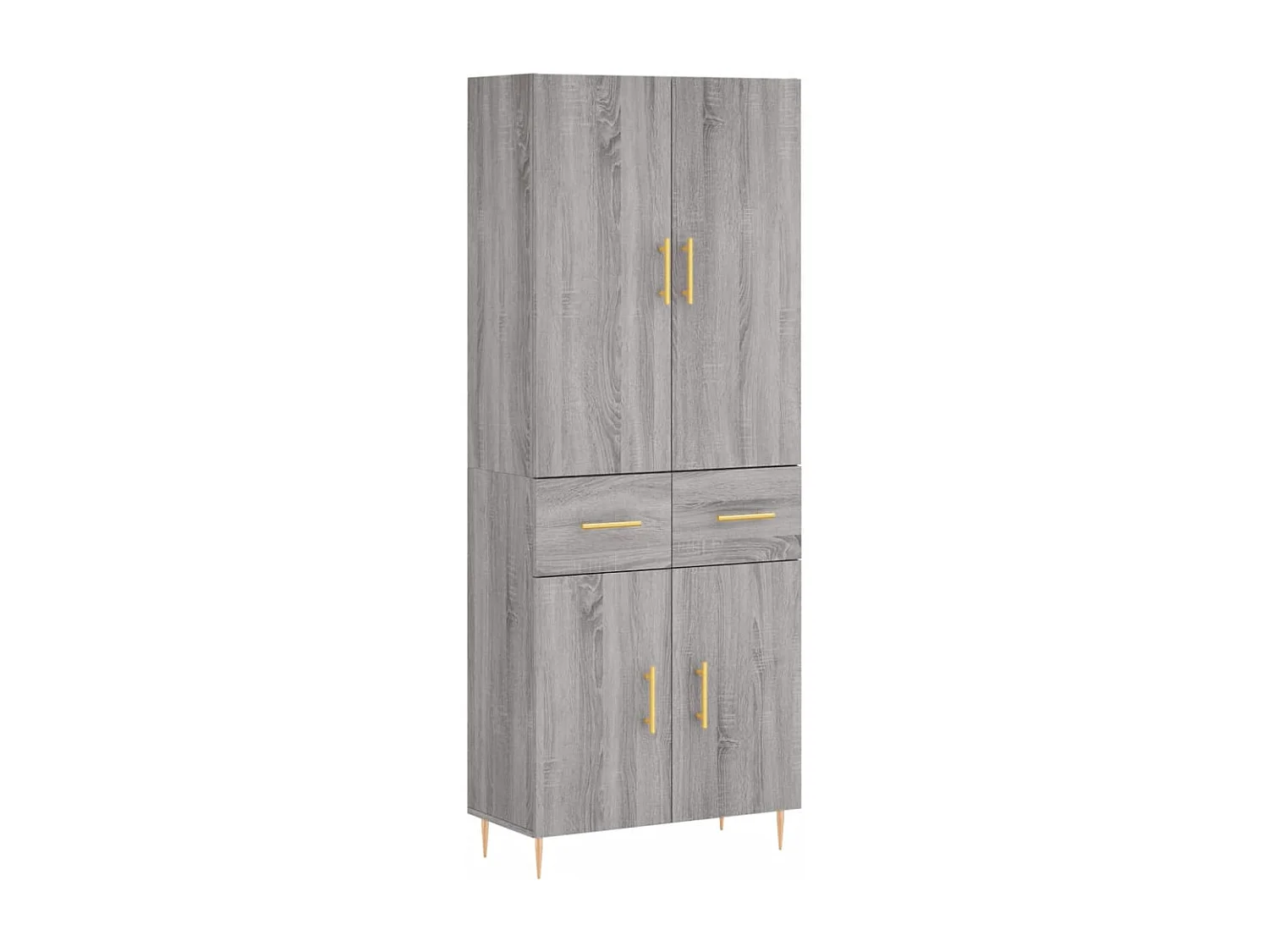 Credenza alta Sonoma grigia 69,5x34x180 cm Legno ingegnerizzato