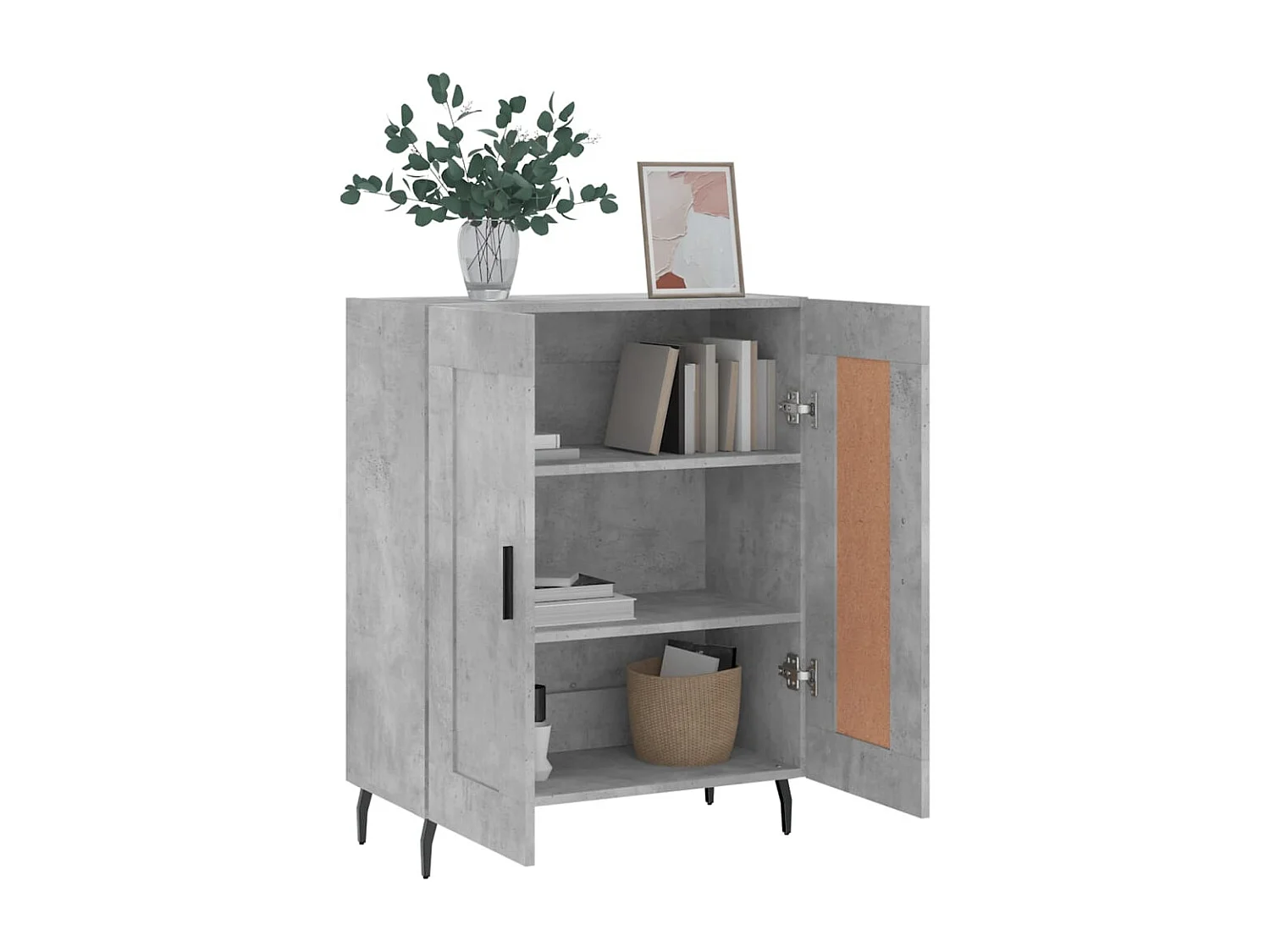 Credenza grigio cemento 69,5x34x90 cm in legno ingegnerizzato