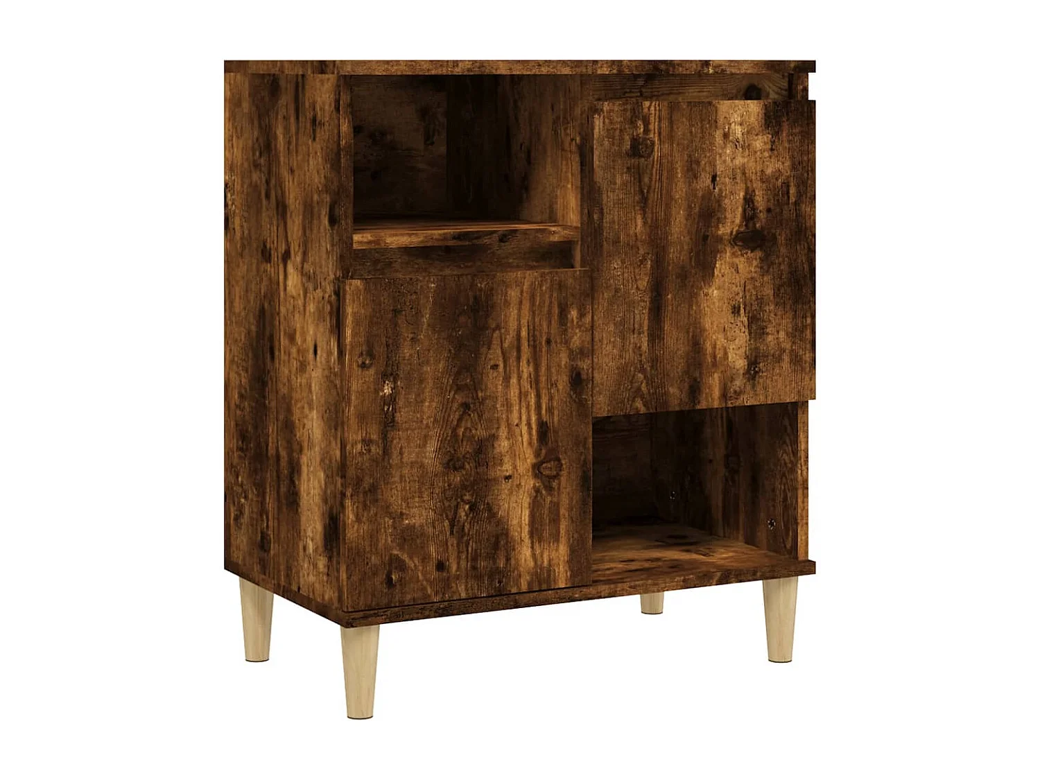 Credenza in rovere affumicato 60x35x70 cm in legno ingegnerizzato