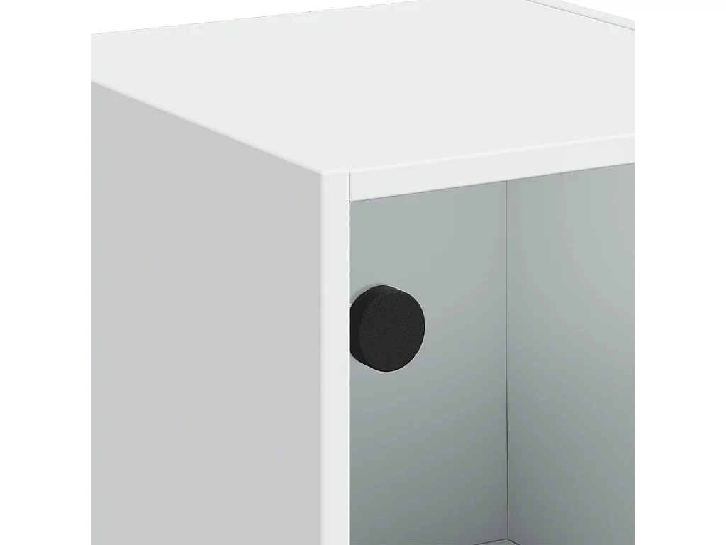 Credenza con ante in vetro bianco 35x37x109 cm