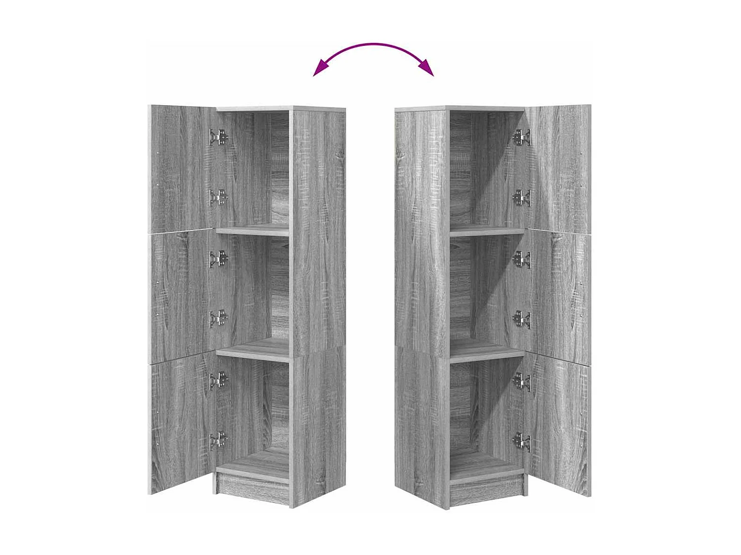 Sonoma Grey opbergkast 31,5 x 32 x 124 cm