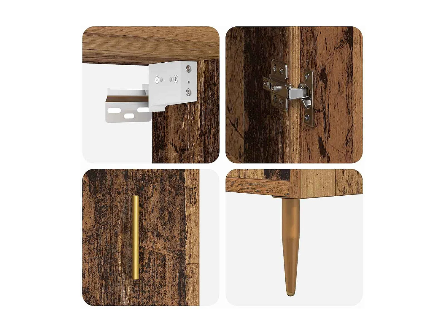 Mobile alto in legno antico 69,5 x 34 x 180 cm in legno ingegnerizzato